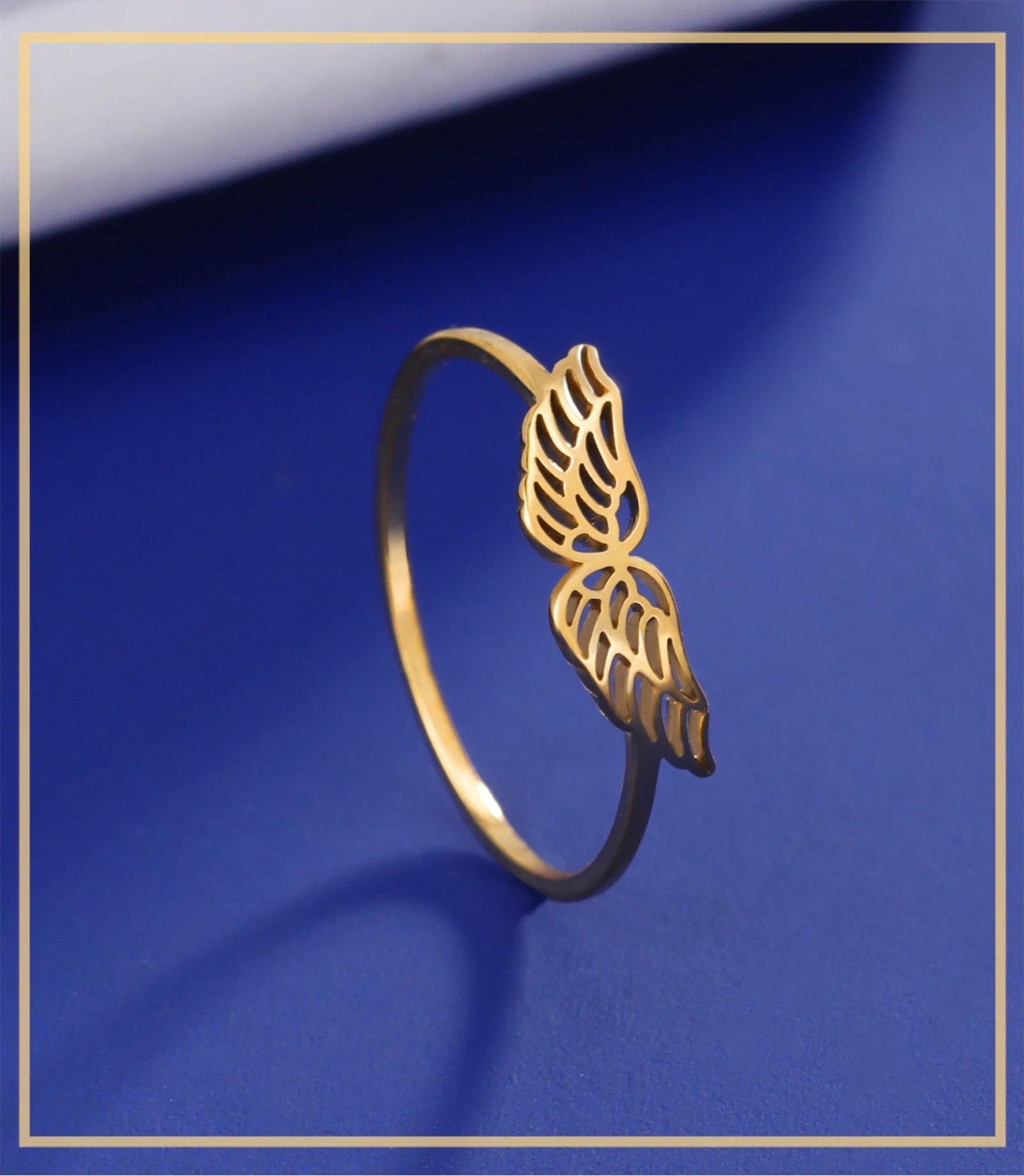 Women's Skyrim Wing Shape Stainless Steel Ring - Acid/Alkali Resistant, Kpop Fashion Jewelry, Wedding Band, Birthday Gift, Wholesale Costume Accessory, Resists Acid/Alkali