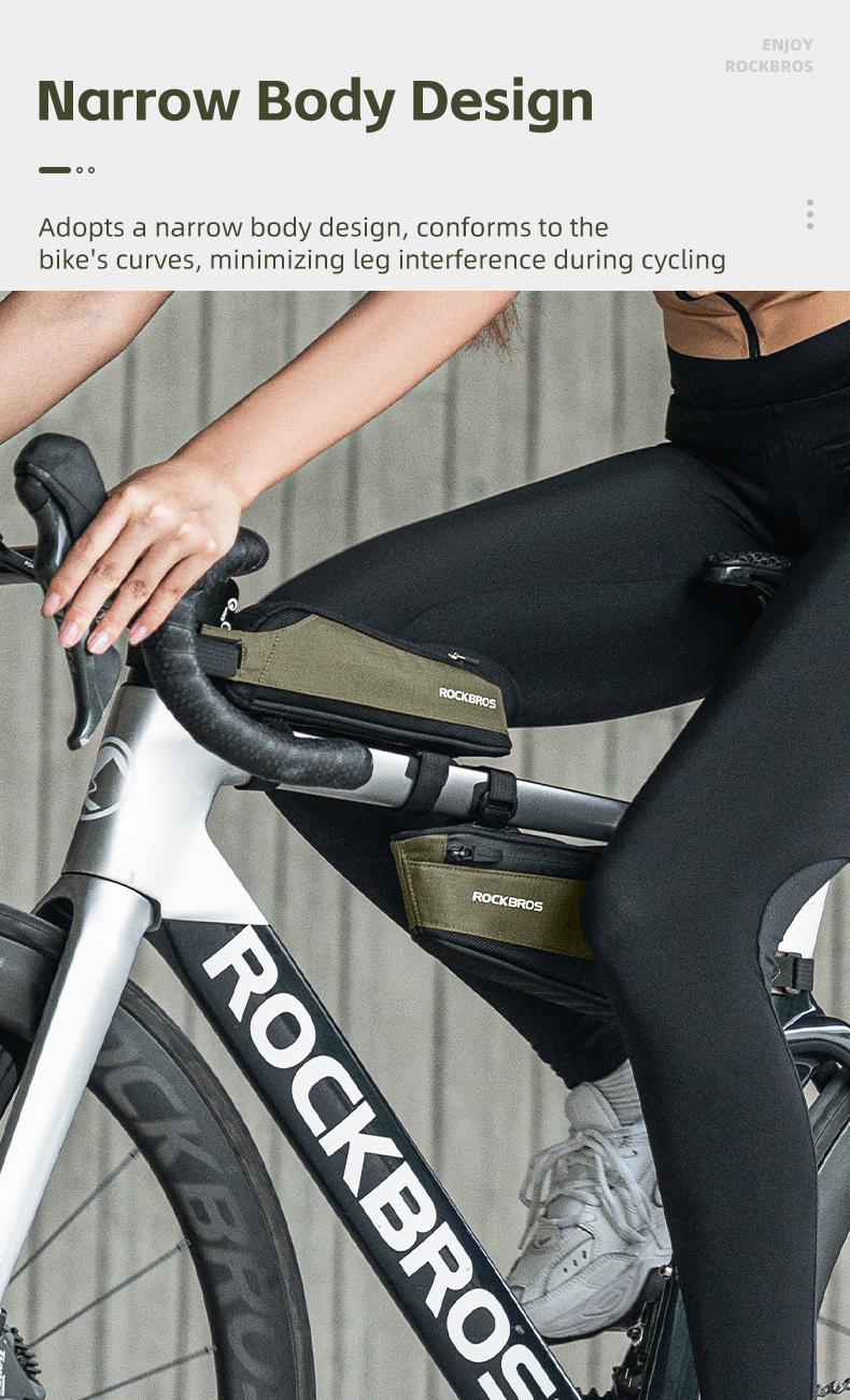 ROCKBROS Bike Frame Bag Bike Top Tube Bag 2 Pieces Combi Bike Bag Bike Triangle Bag Pouch Storage Bag for Mountain Road Ebike Bike