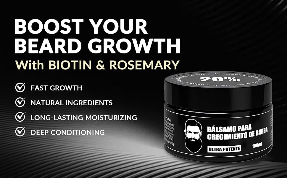 Beard Stimulant, Ultra Powerful Beard Growth Balm, Beard Cream, Beard Growth Balm, Thicker, Fuller Beard & Hair 100ml/3.5oz (1)