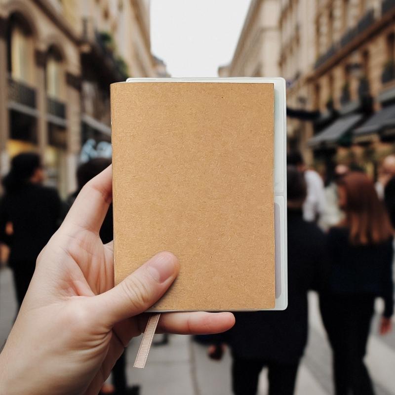 2 Pcs Portable Passport Notebook Set 📓 Pocket-Sized Travel Journal | 60 Pages Each with Card Slots, Elastic Band & Elastic Closure | Minimalist Small Notepad for Travel, Office & School