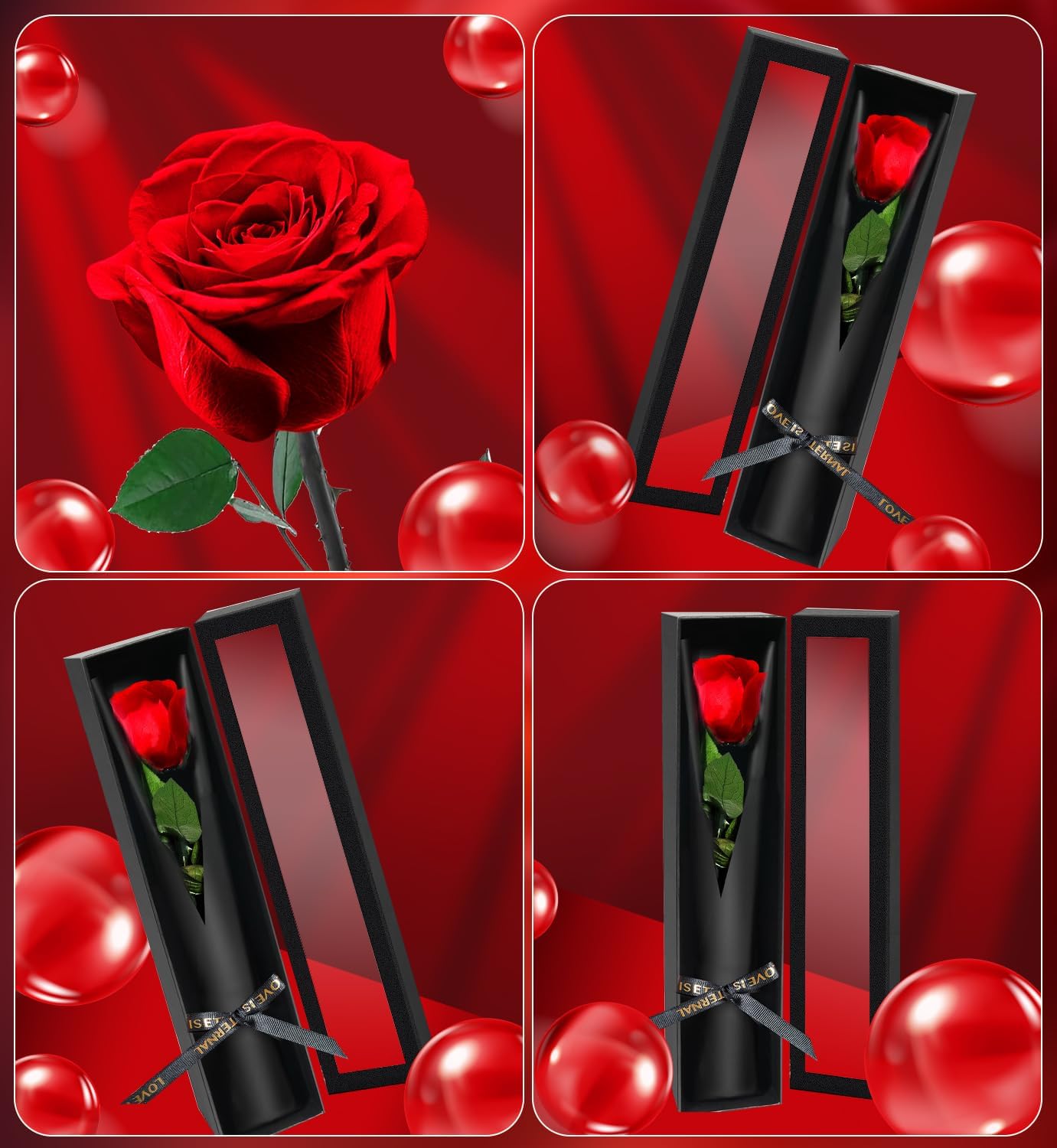 Preserved Red Rose Bouquet, Long-Lasting (5 Years) Gift for Women, Mom, Grandma, Wife, Friends - Birthday, Mother's Day, Anniversary, Valentine's Day