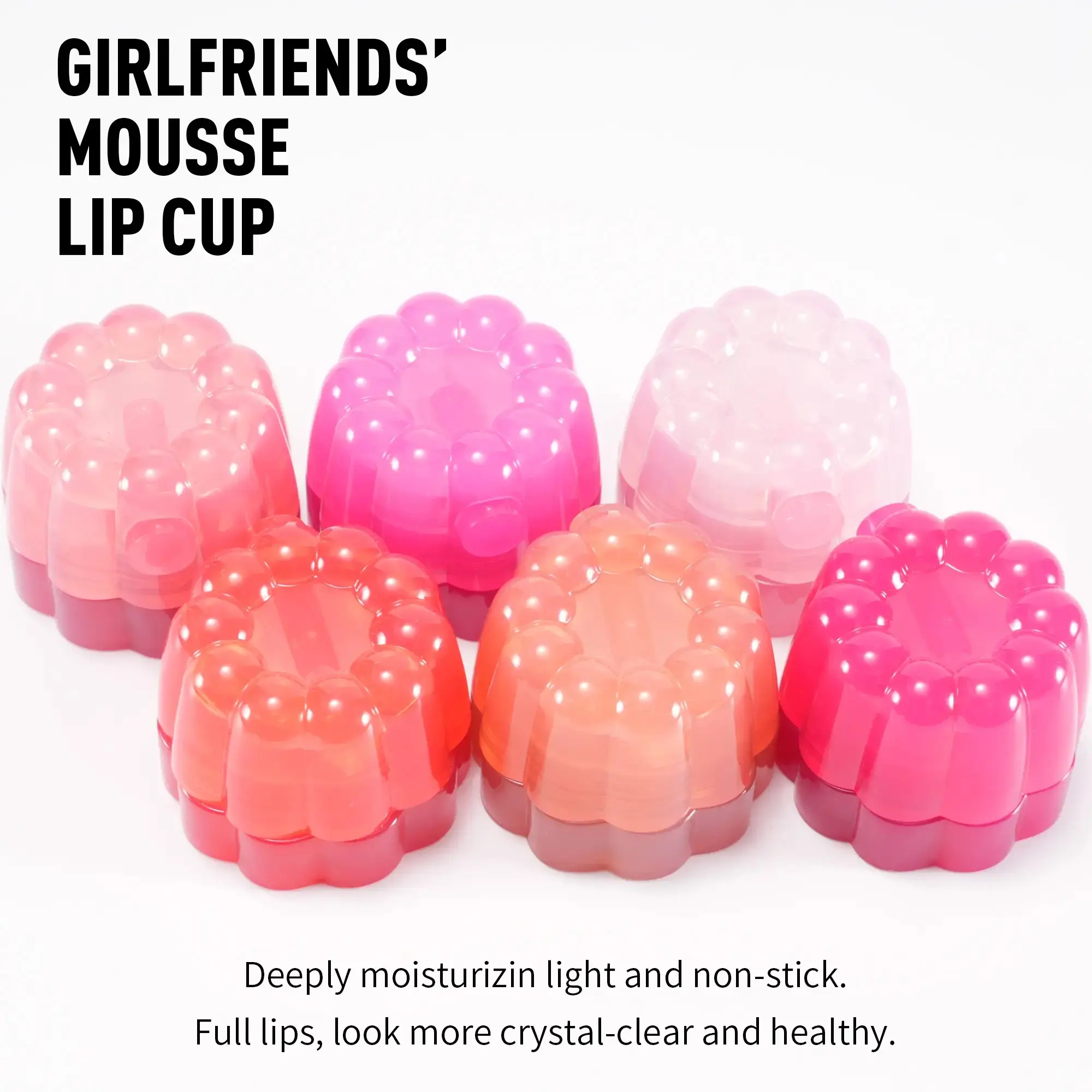 VKTUK Hydrating Tinted Lip Mask - Jelly Mousse Balm with Built-in Brush, Deep Moisturizing Repair for Chapped Dry Lips (Skincare Treatment)