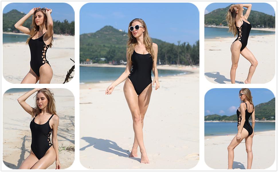 Tempt Me One Piece Bathing Suit for Women Slimming Swimsuits Crisscross Lace Up Sexy Swimsuit Side Cutout Swimsuit Plus Swimwear High Cut Swimsuit with Moderate Bottom Coverage Tummy Control Tempt Me One Piece Bathing Suit for Women Slimming Swimsuits Crisscross Lace Up Sexy Swimsuit Side Cutout Swimsuit Plus Swimwear High Cut Swimsuit with Moderate Bottom Coverage Tummy Control