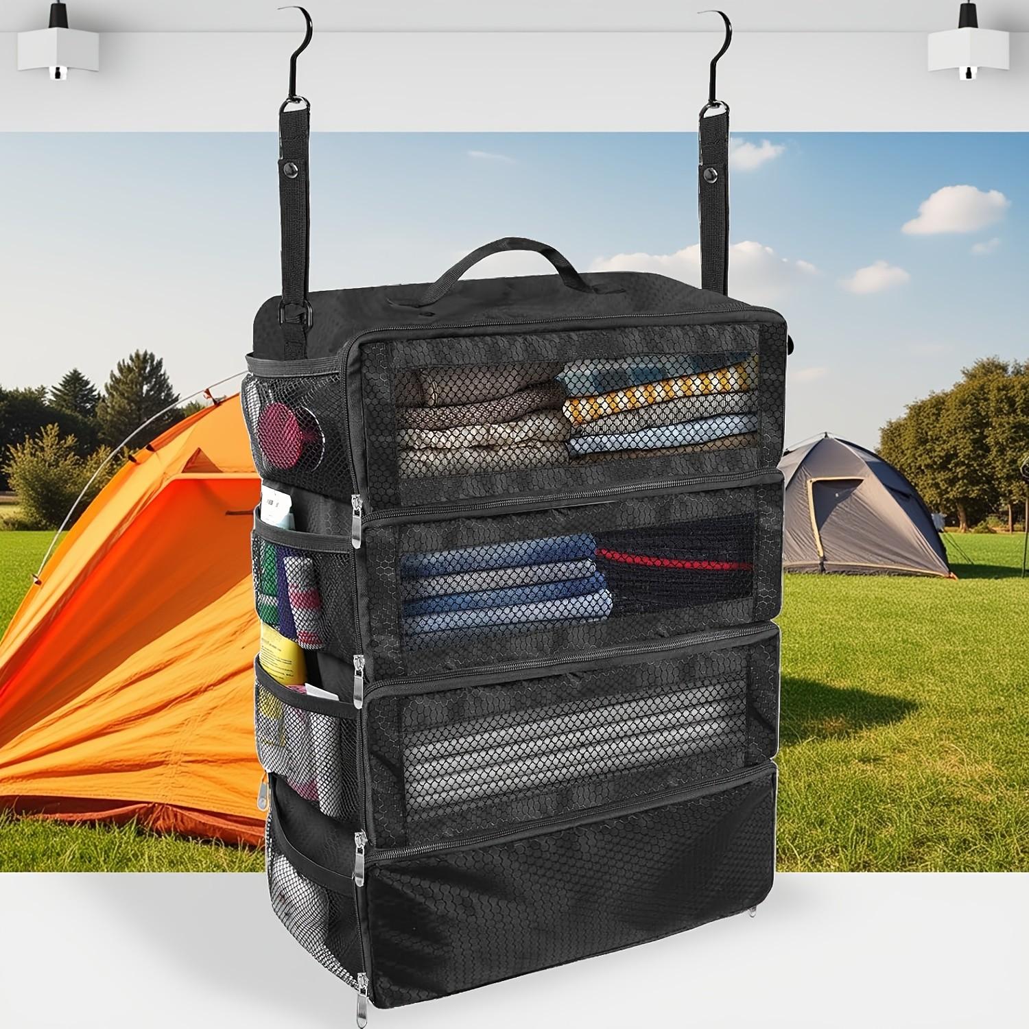 Large Capacity Handheld Storage Bag, Multi-Functional Portable Hanging Travel Rack, Foldable Clothes Organizer, Ideal for Luggage Sorting