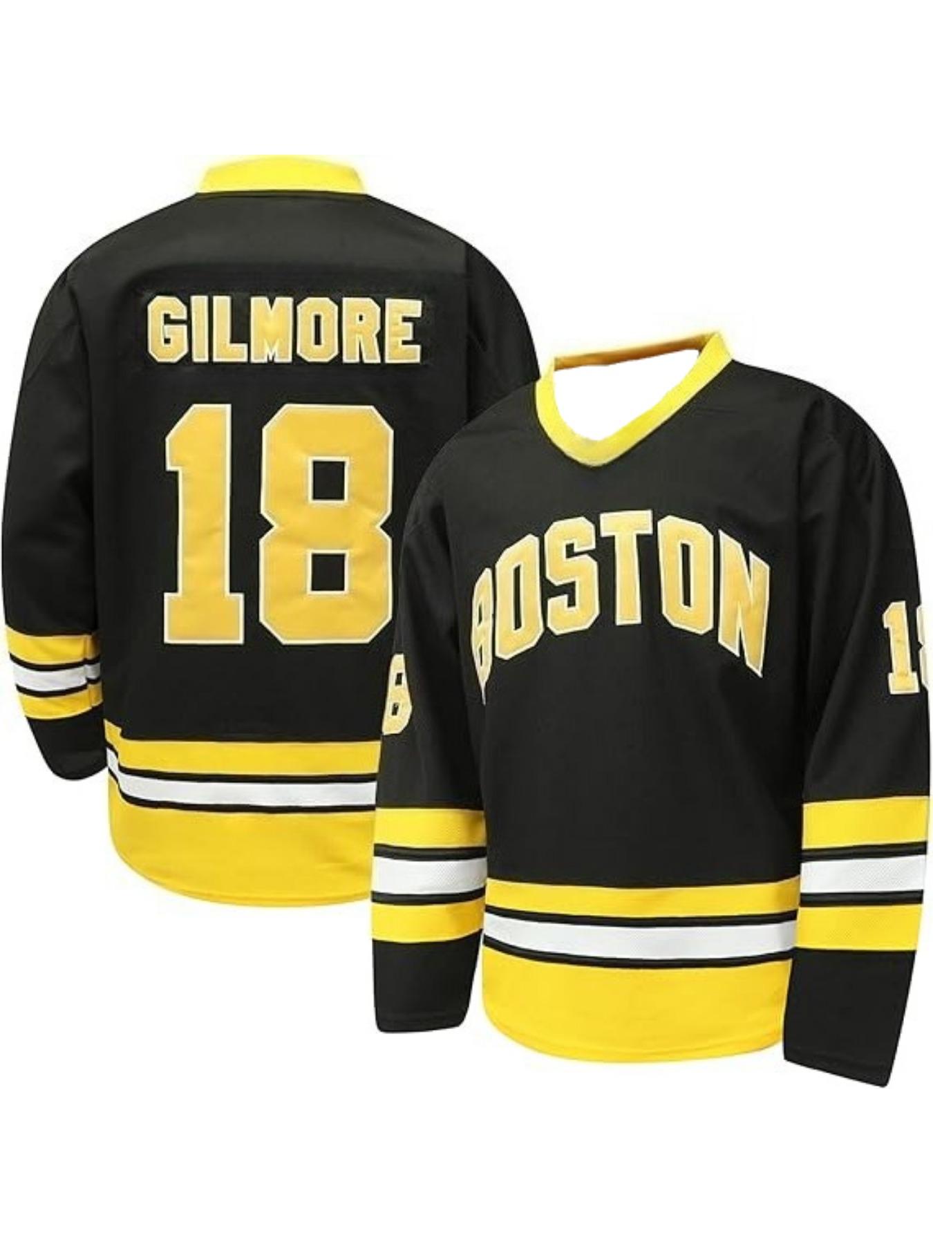 Happy Gilmore # 18 jersey Boston Adam Sandler 1996 movie ice hockey jersey 90S hip-hop party long sleeved T-shirt