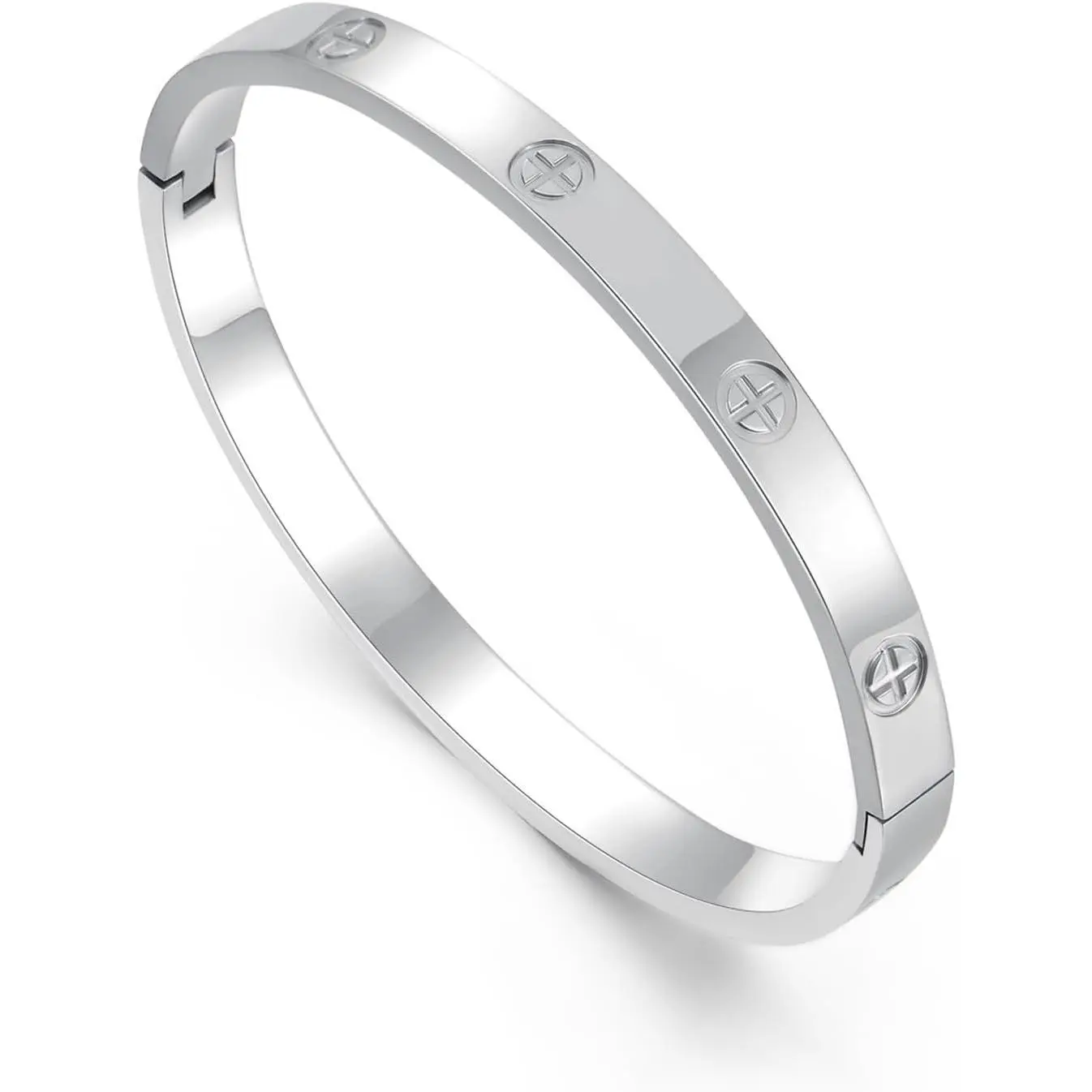 Friendship Love Bracelet for Women - 18K Gold Plated Titanium Steel Cuff Bangle | Cubic Zirconia Jewelry Gift, Simple & Durable Everyday Wear (S/M/L Sizes)
