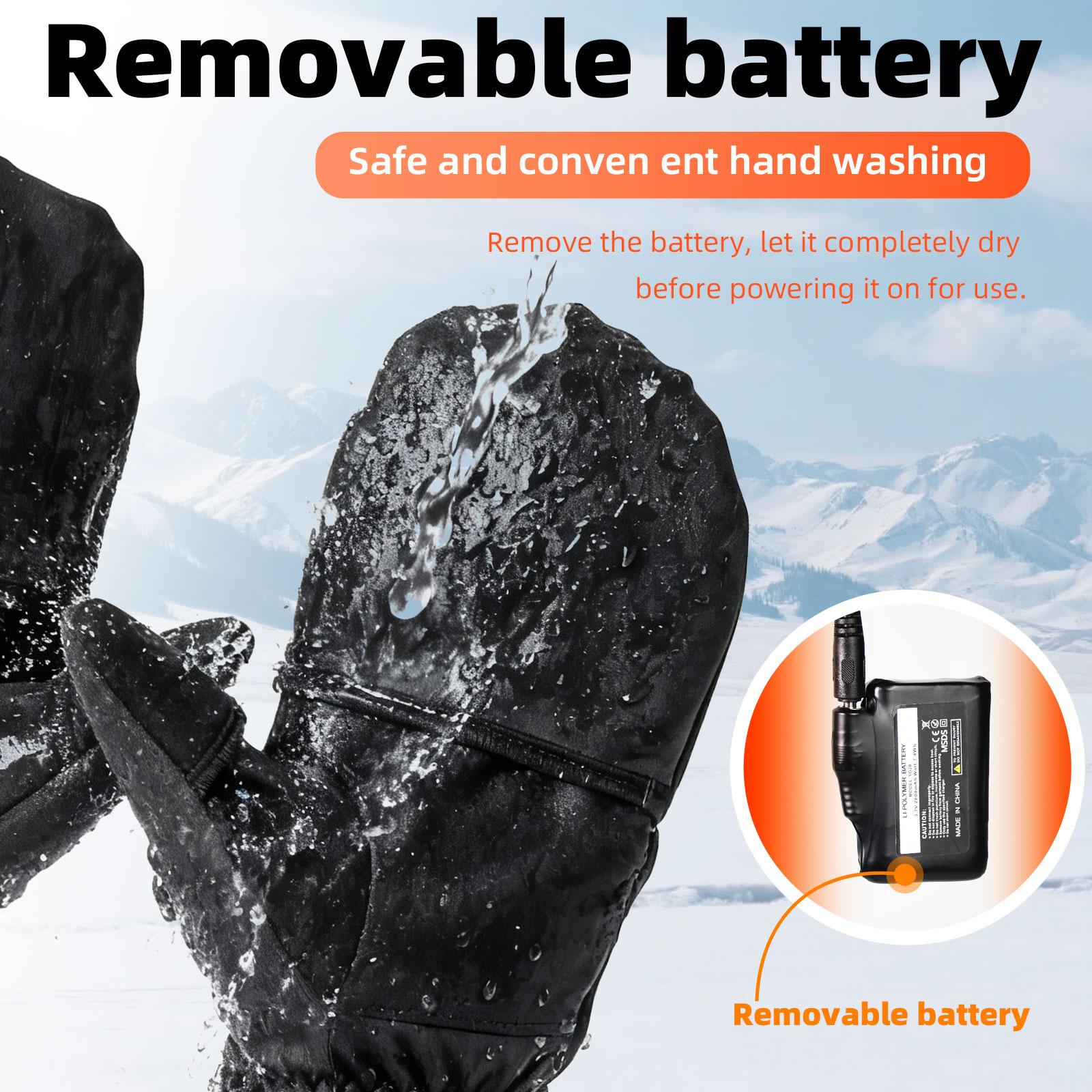 New Heated Gloves Palm Heating Fingerless Touchscreen Compatible Adjustable Temperature 45°c 50°c 55°c Large Battery 2000mah Upgrade Warm Material Outdoor Sports Gloves