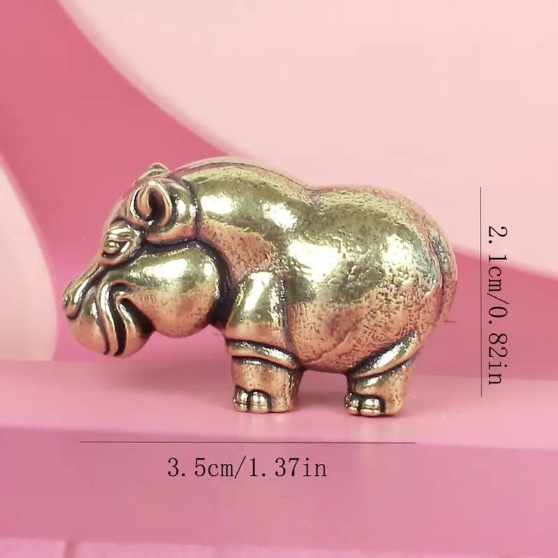 Vintage Brass Hippo Sculpture Decorative Figurine, Heavy Metal Figurine, Handmade Animal Statue for Home Office Desk Decoration, Father's Day Gift, Art Figurine, Collectible Figurines, Figurines For Collectors, Statues Figurines