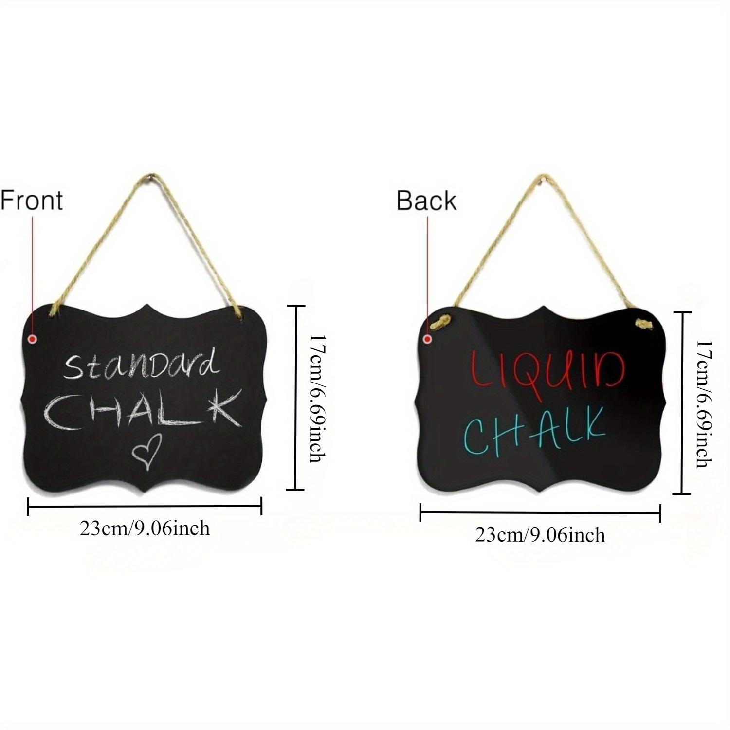 3pcs Double Sided Wooden Double Sided Hanging Chalkboard Signs, Vintage Erasable Message Board Sign with Hanging String for Wedding Kitchen Home Party Decoration Memo Message Sign