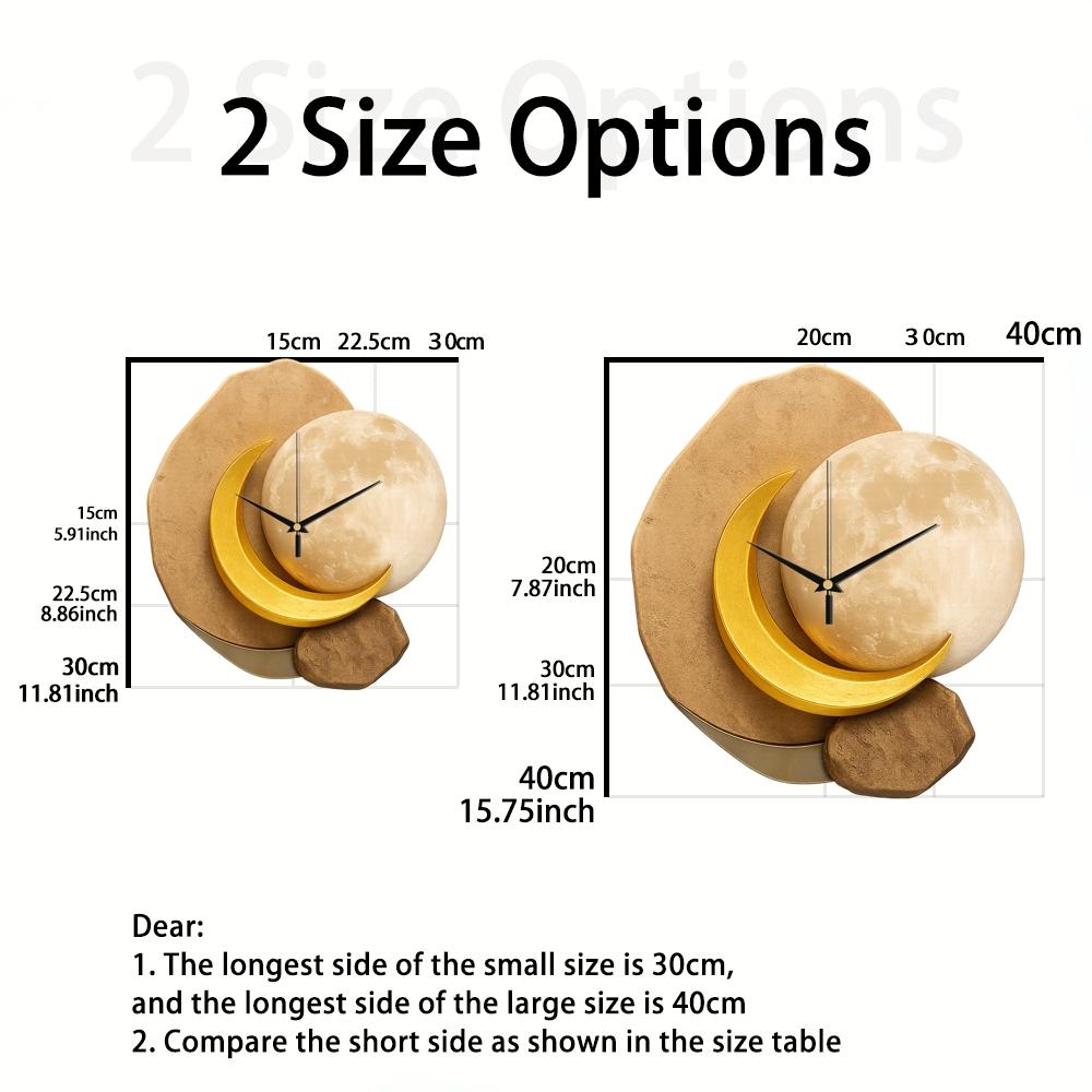 Creative Irregular Cut Clock, Silent Wall Clock, Softwood Surface Moon Phase Design, Battery Operated, Home Decor Gift Choice