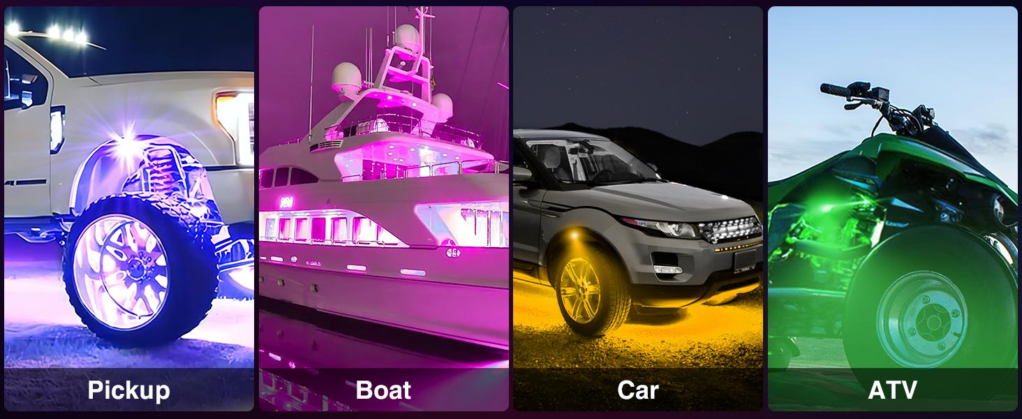 Nilight RGB LED Rock Lights Kit 10 PCS 18LED Wide Angle Wheel Well Light with Remote & Bluetooth App Dual Control Multi Modes Underglow Multicolor Neon Pod for ATV UTV SUV Offroad Truck RZR Boat  dealsforyoudays