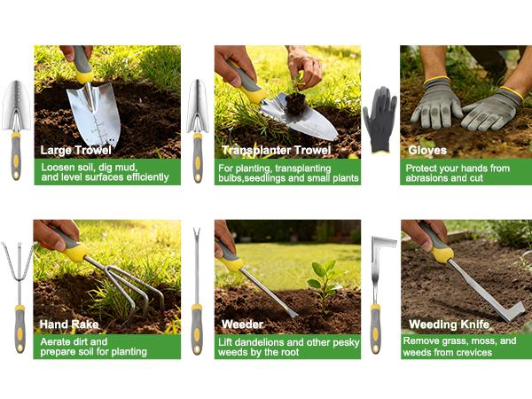 Nilight Gardening Tools 10-Piece Heavy Duty Garden Tool Set Gardening Supplies Gifts for Women Men Gardening Hand Tool Kit w Non-Slip Ergonomic Handle, Garden Bag, Durable Gloves, Pruning Shears, Gray Nilight Gardening Tools 10-Piece Heavy Duty Garden Tool Set Gardening Supplies Gifts for Women Men Gardening Hand Tool Kit w Non-Slip Ergonomic Handle, Garden Bag, Durable Gloves, Pruning Shears, Gray