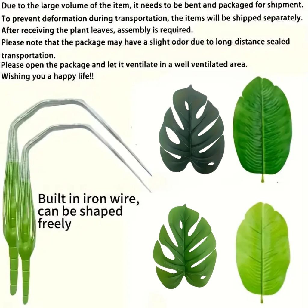 Artificial Monstera Plant, Multiple Choices, Ideal for Home Garden Room Office Decor, Realistic Indoor Plants, Artificial Flower Plant For Outdoor, Summer Decorations, Home Décor, plant artificial para adornos, DIY Leaf Assembly, No Pot Included