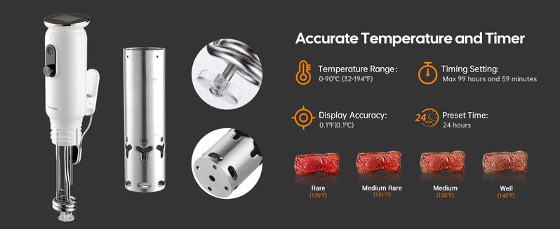 INKBIRD WiFi Sous Vide Machine, 1000 Watts Sous Vide Cooker, 3D Water Circulation  Heating,Booking Function,Pre-alarm,Kitchen tools, festival gifts