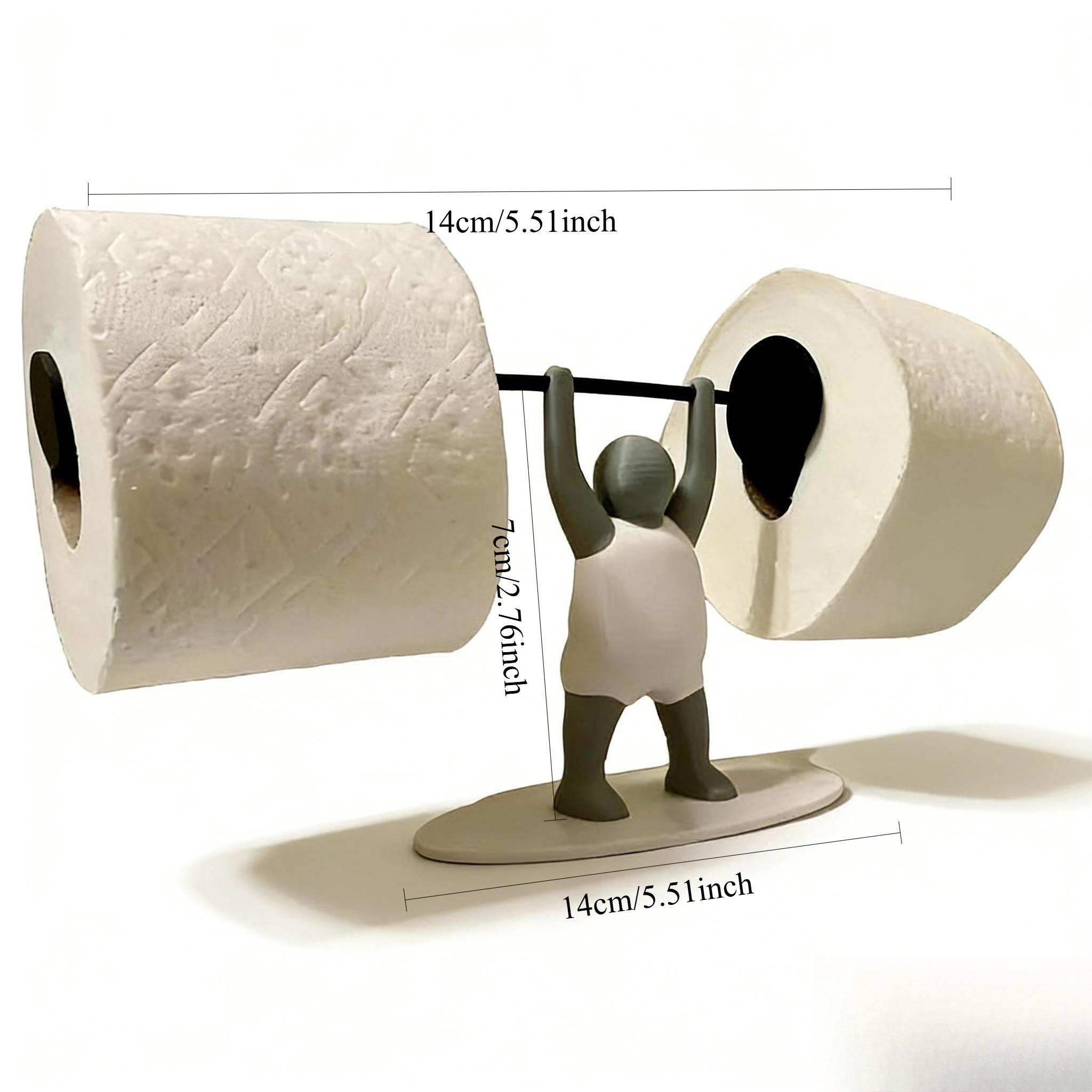 Weightlifting Figurine Bathroom Tissue Holder, No Drill Wall Mount, Toilet Paper Organizer, Bathroom Decor, Fun Storage Rack