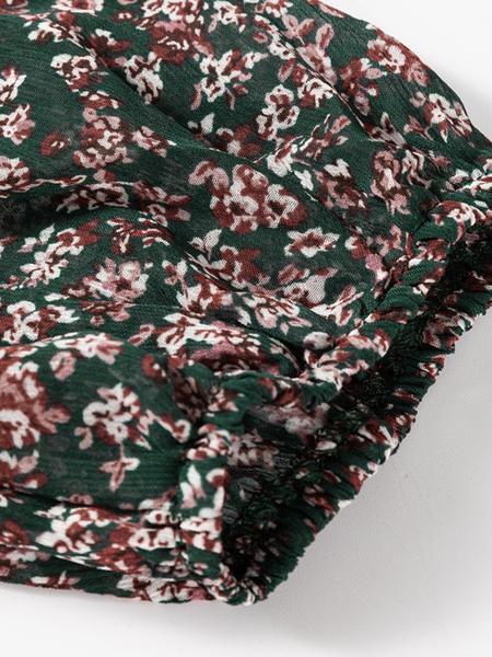 Women's Ditsy Floral Print Sweetheart Neck Shirred Back Dress, Boho Fashion Casual Puff Sleeve Dress for Daily Holiday Vacation Wear, Ladies Dress for All Seasons