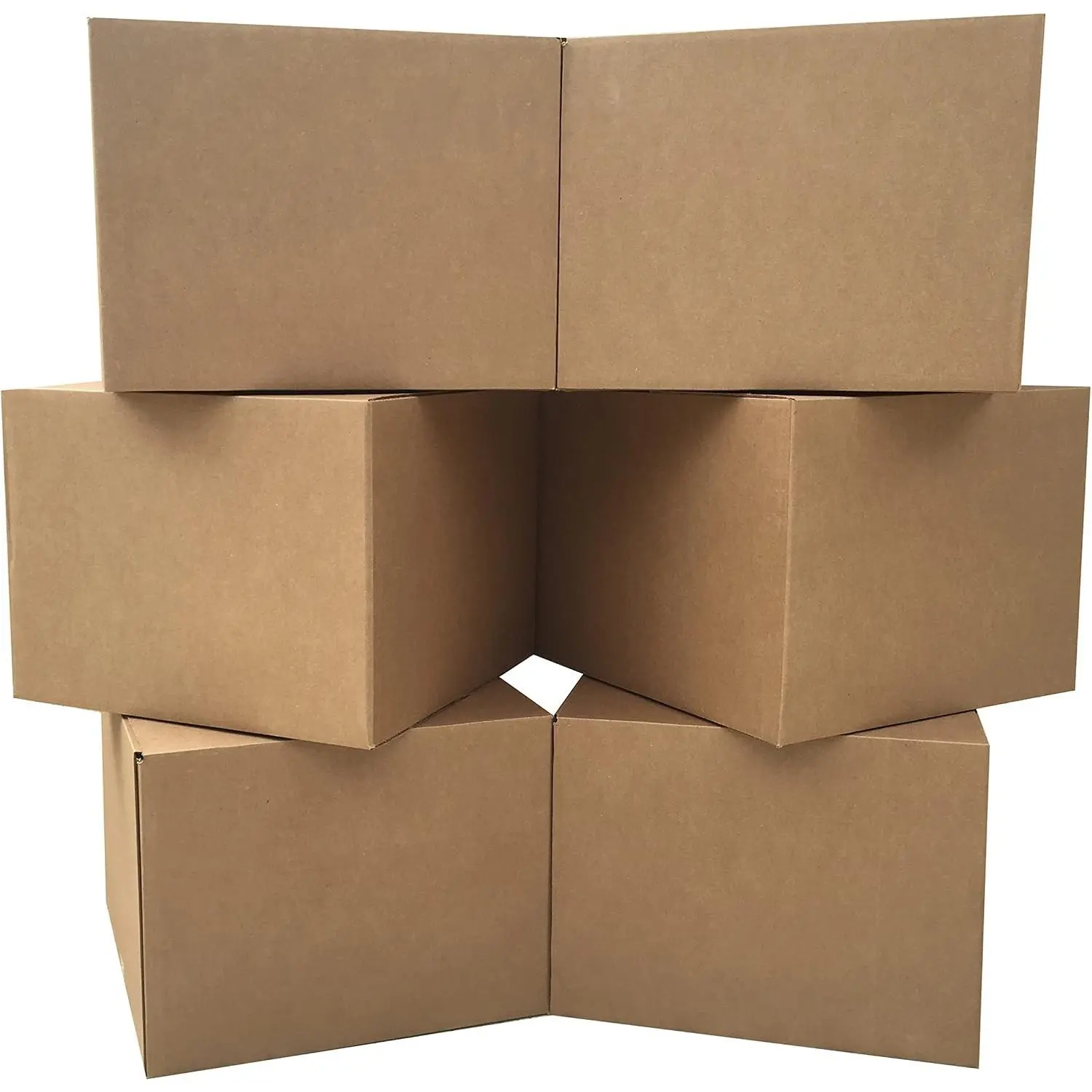 20'' x 20'' x 15'' Large Moving Boxes (Pack of 6), Durable Corrugated Cardboard Boxes for Packing, Shipping and Moving