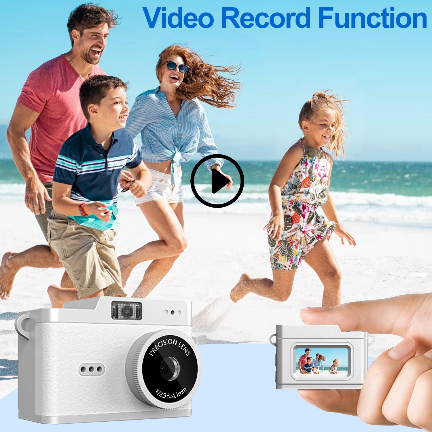 Mini Keychain Digital Camera, Pocket-Size Mini Compact Camera, Portable Vlogging Camera, 2MP 1080P Small Camera with 32GB Card, Video Recorder with Long Battery Life for Travel, Party and Vlog
