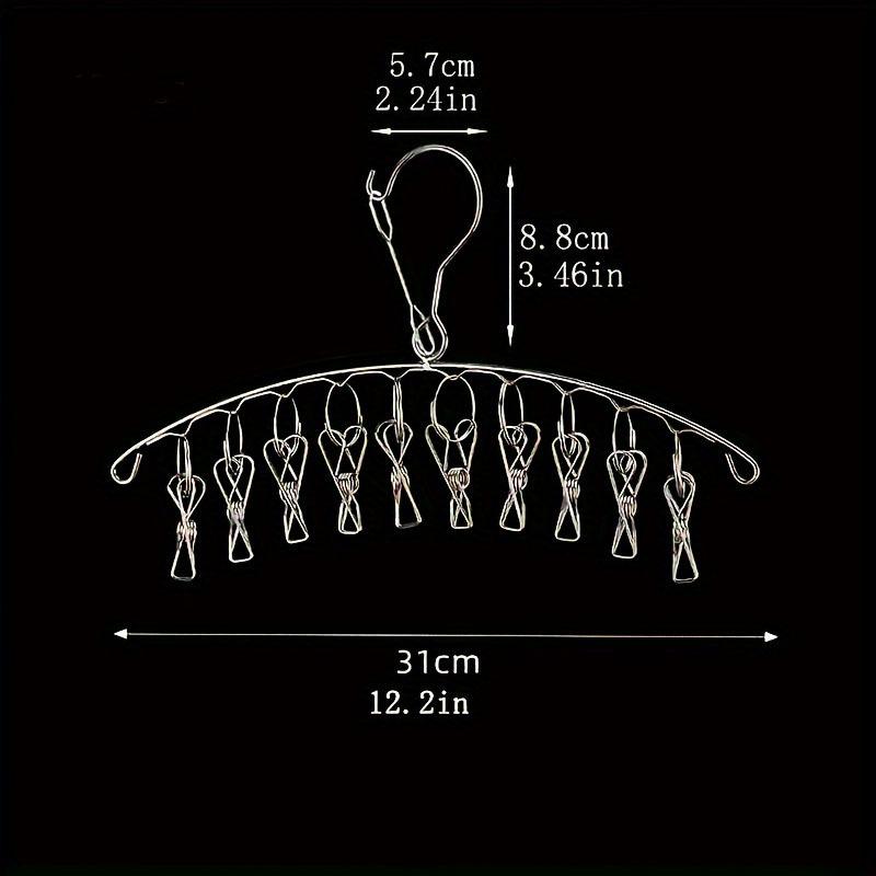 Stainless Steel Clothes Drying Hanger Windproof Clothing Rack Clips Sock Laundry Airer Hanger Underwear Socks Holder