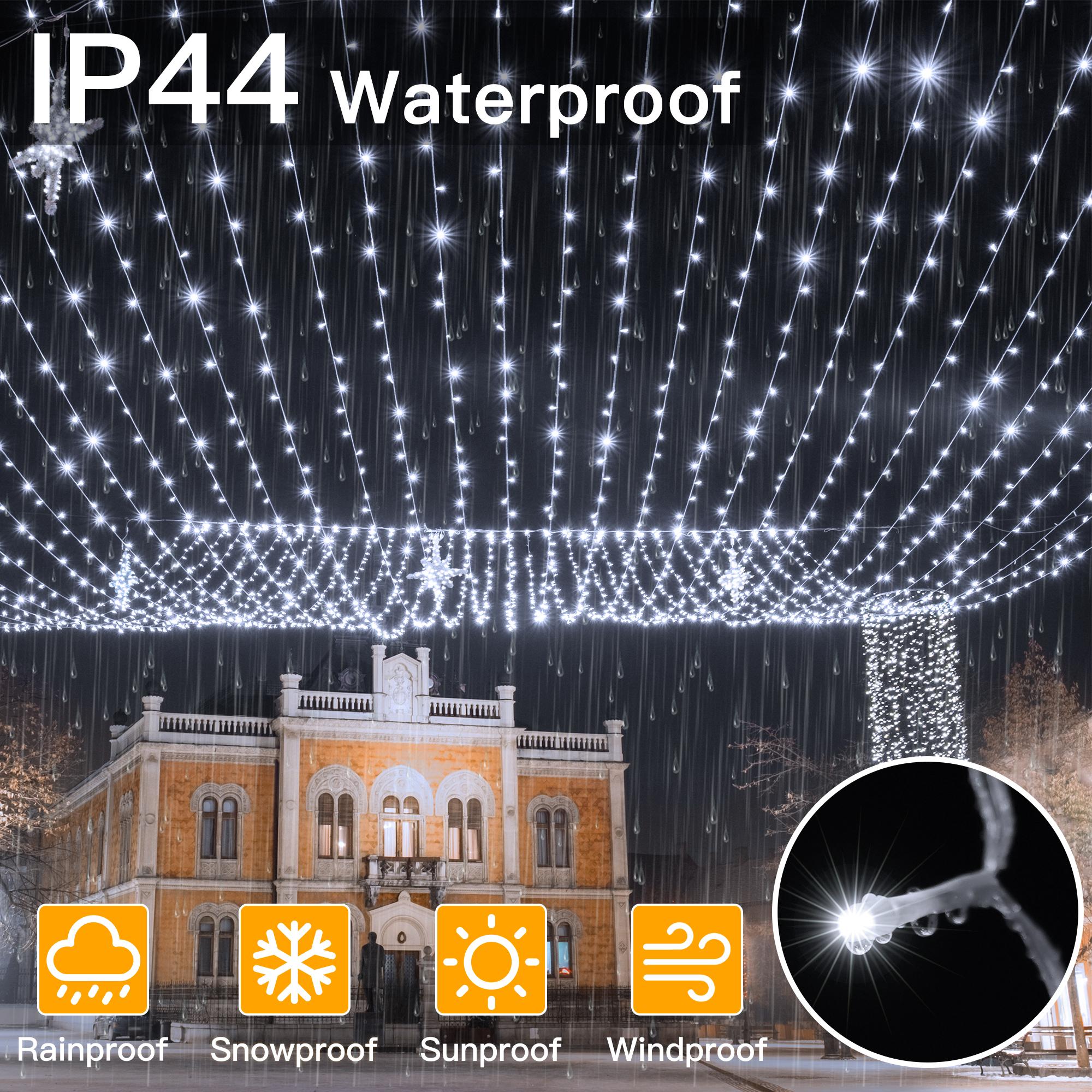 Ollny 262FT Fairy Lights, 800 LED Plug in Christmas Lights, 8 Modes Waterproof Outdoor String Lights with Remote for Wedding Birthday Party Indoor Room Decorations