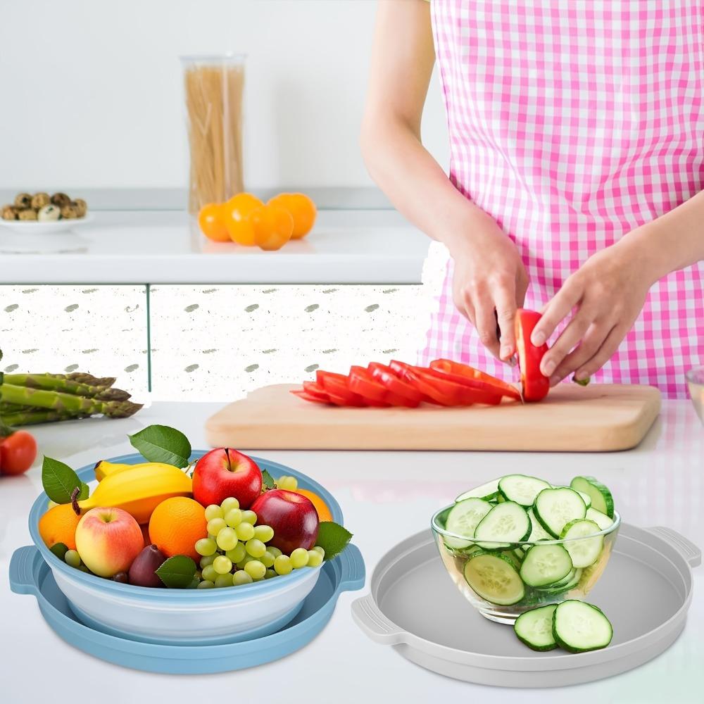 1pc Foldable Food Splash Guard, Transparent, Multi-layer, Kitchen Splash Cover with Vent Holes