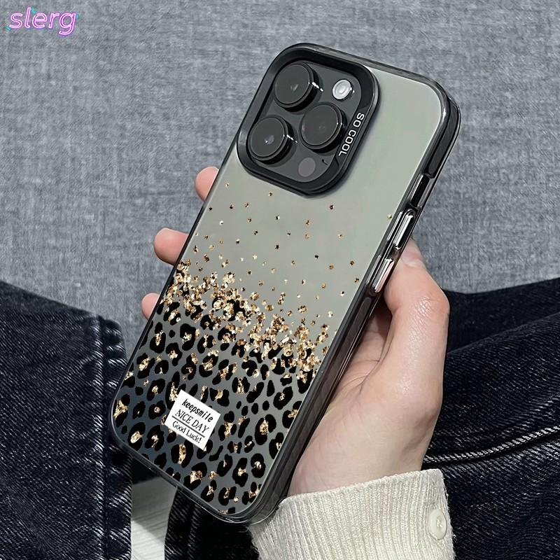 Gradient Gold Foil Leopard Print iPhone Case, Full Protection Anti-Drop Scratch-Resistant, for Apple 17/16/15/14/13/12/11 Pro Max