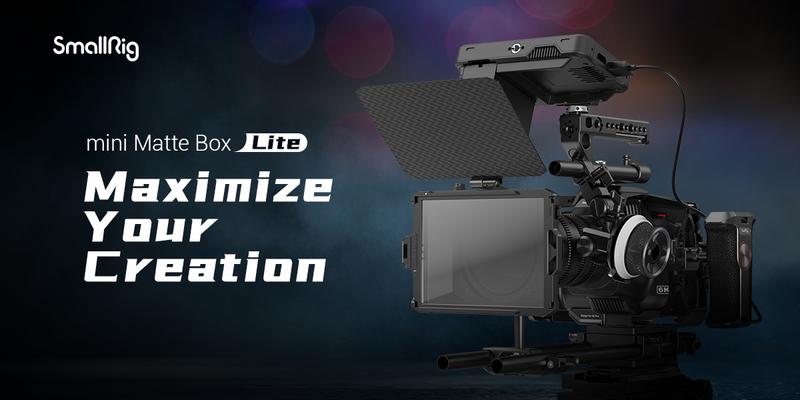 SmallRig Mini Matte Box Lite, DSLR Matte Box with Carbon Fiber Top Flag, for 67mm/72mm/77mm/82mm/95mm Lenses, for 4x5.65 Filter/Circular Filter - 3575