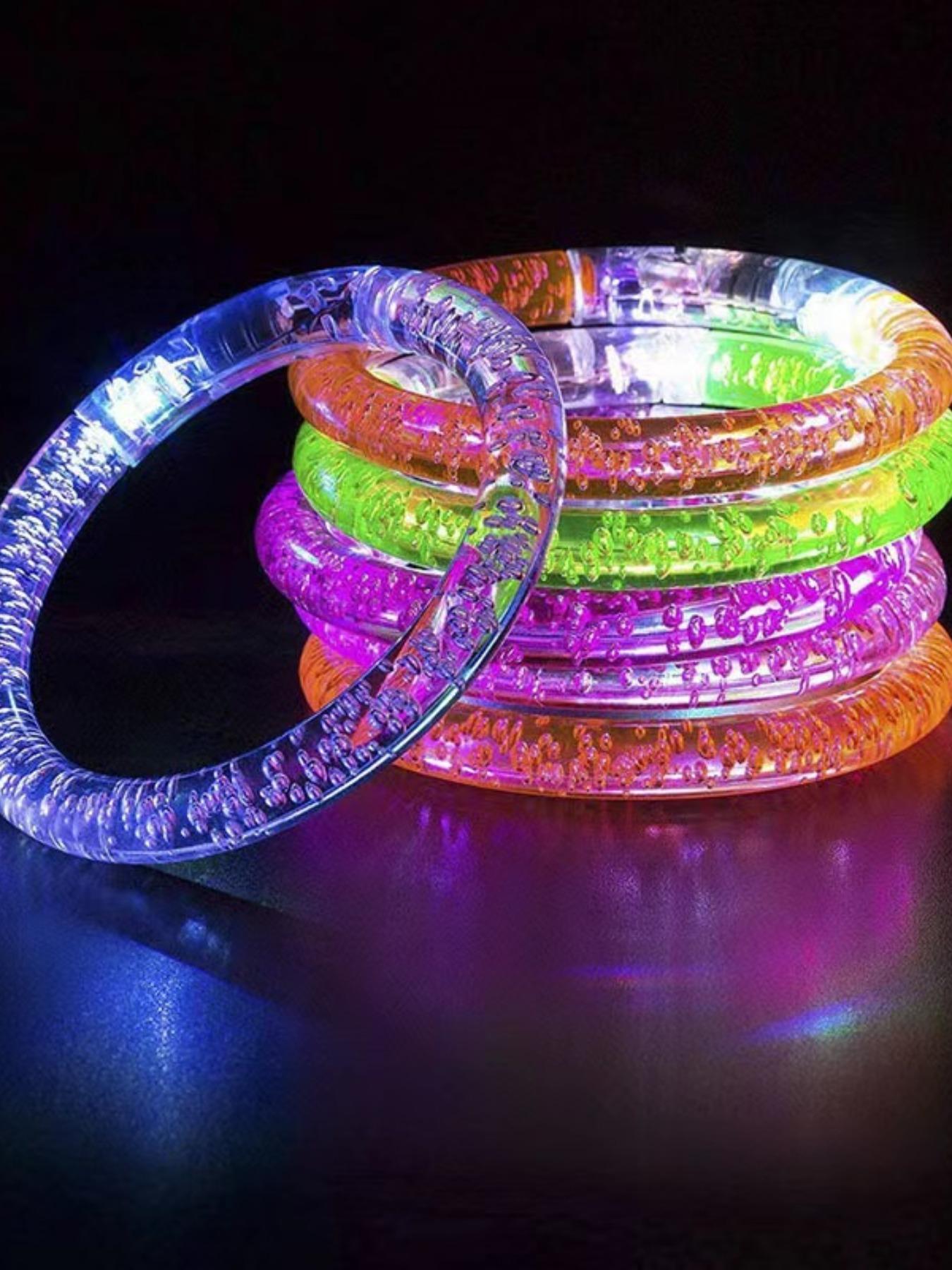 6pcs LED Light Up Bracelets, 6 Color Glow Sticks Bracelets Glow In The Dark Party Supplies, Non Candy Gift For Halloween, Christmas, Birthday Party Favors, Suitable For Birthday, Wedding, Carnival, Party, Concert, Sports Event, Masquerade, Gathering