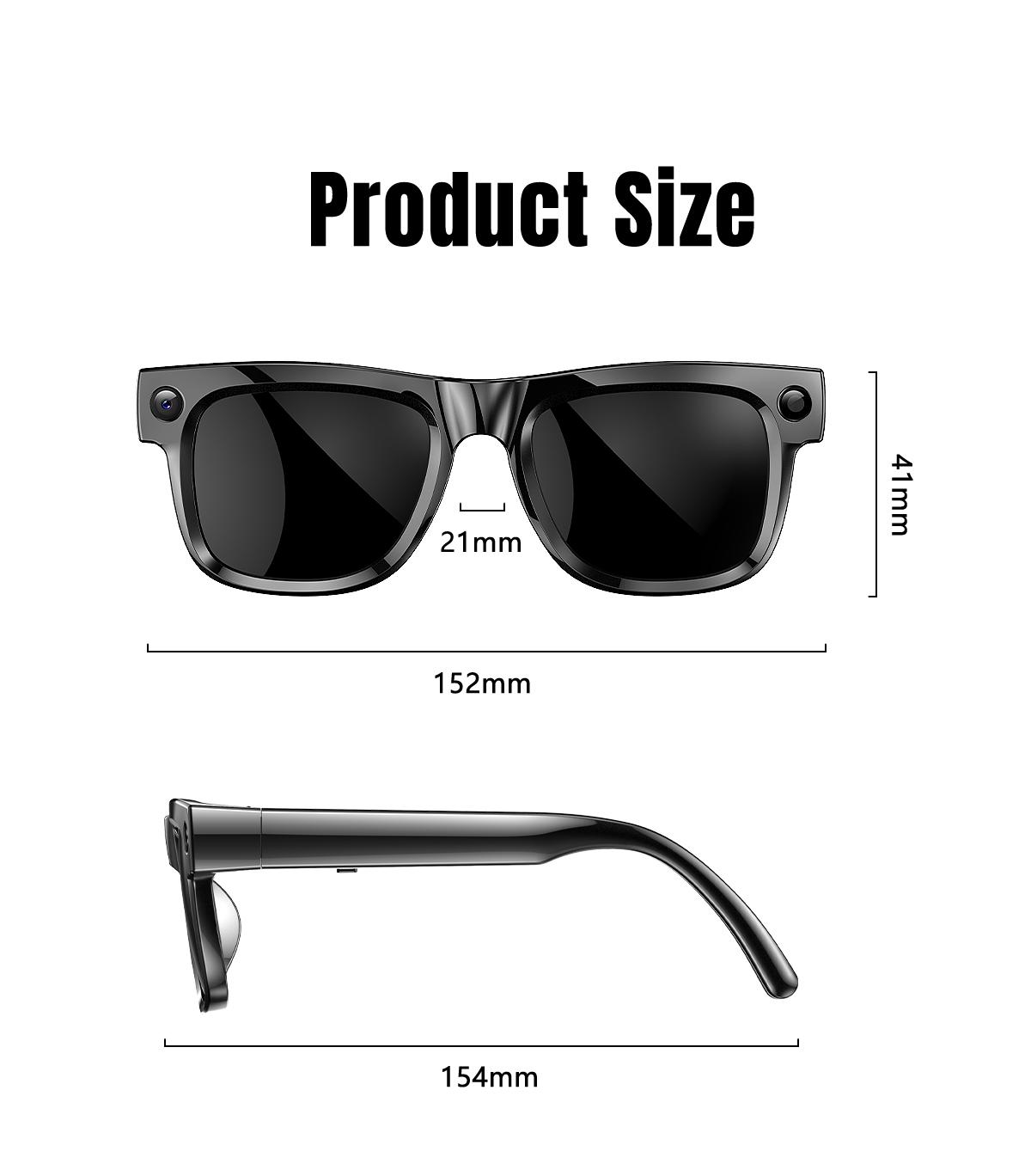 Women's AI Glasses, Wearable Tech Glasses, 8MP Camera, Hands-free Video Recording, 4GB Memory Build-in(No TF Card Need), 290Mah Battery, AI Multi Languages Translation, Wireless Translation Glasses, Bluetooth Calling, HiFi Audio, Music Control