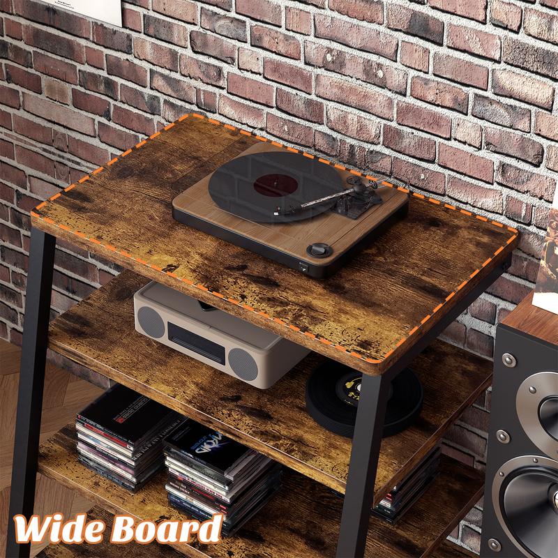 AV Media Stand with Outlets, Vinyl record player stand, Stereo Audio ...