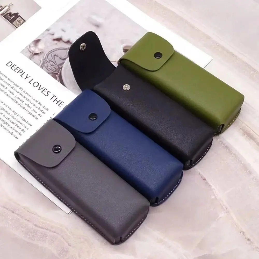 Eyewear Bag PU Leather Glasses Storage Button Style Box Glasses Case Spectacle  Sunglasses Box Waistpack Glasses Box