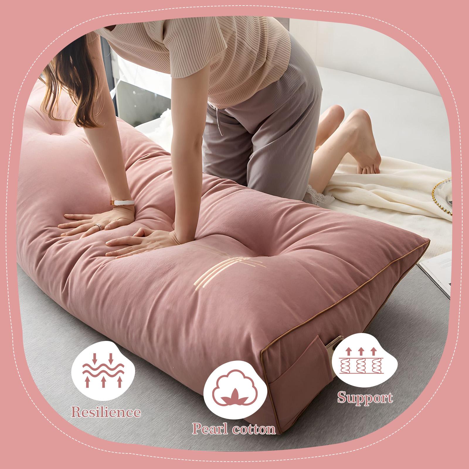 Pink Large Headboard Pillow for Bed Triangular Wedge Pillow Cushion Position Support Reading Pillow Pink Bedroom Accessories Back to School