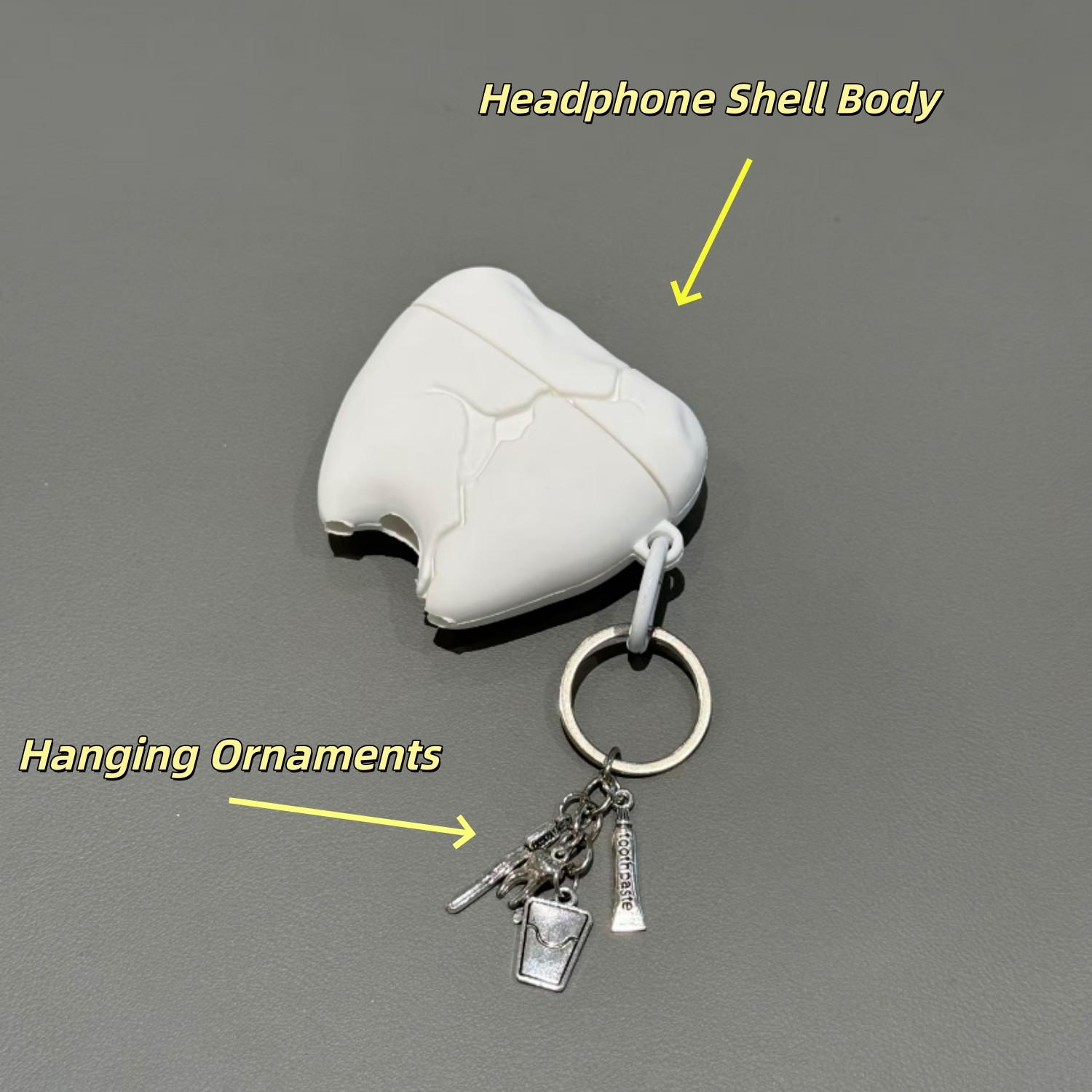 Bluetooth-compatible Earphone Case for AirPods 4, Pro2/pro3, Broken Tooth Design, Compatible with Air 1/2/3/4, Pro/pro2/pro3, Protective Cover