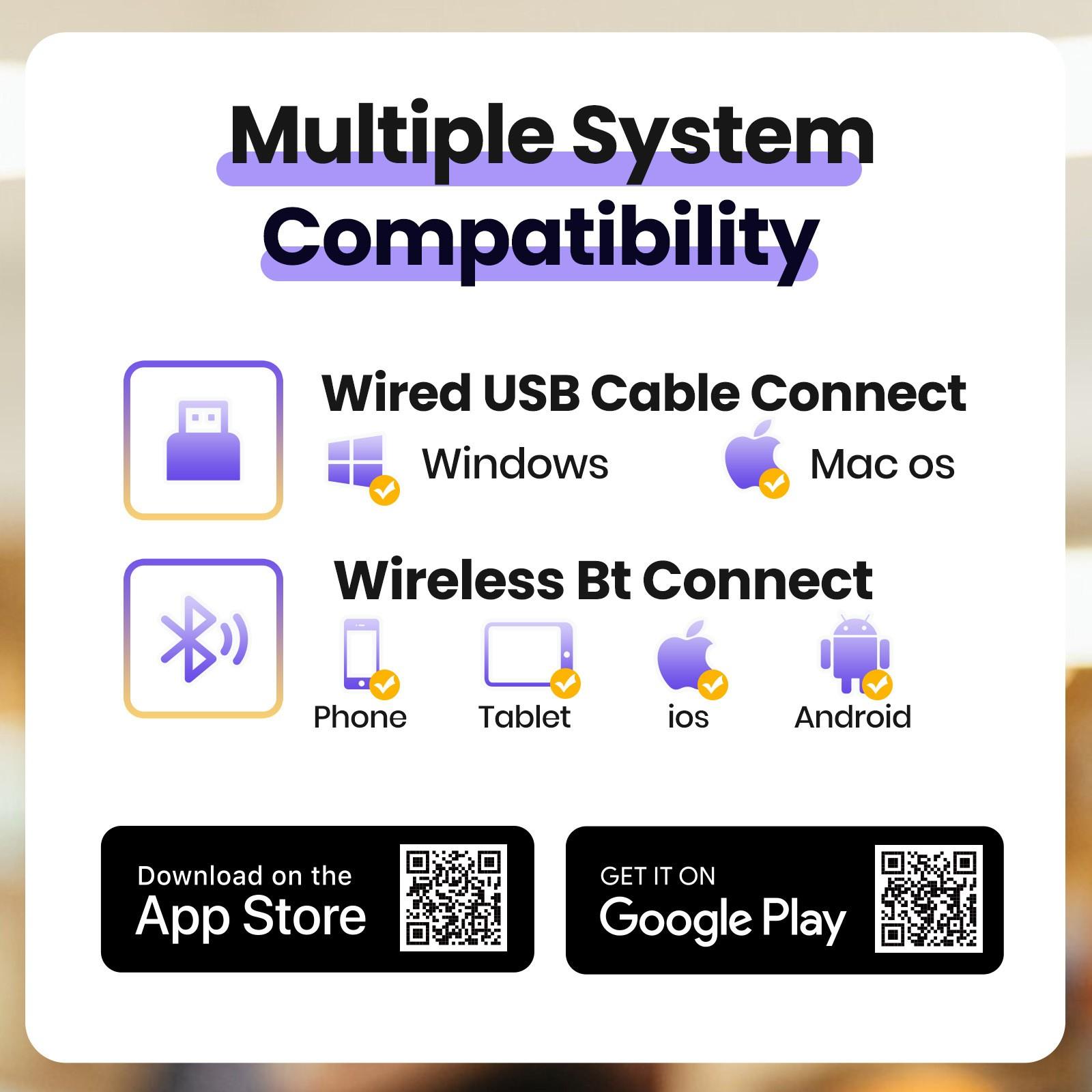 Portable Inkless Thermal Label Printer, Bluetooth-compatible Mini Label Maker for Small Business, Price Tags & Home Organization, Tattoo Design Printing