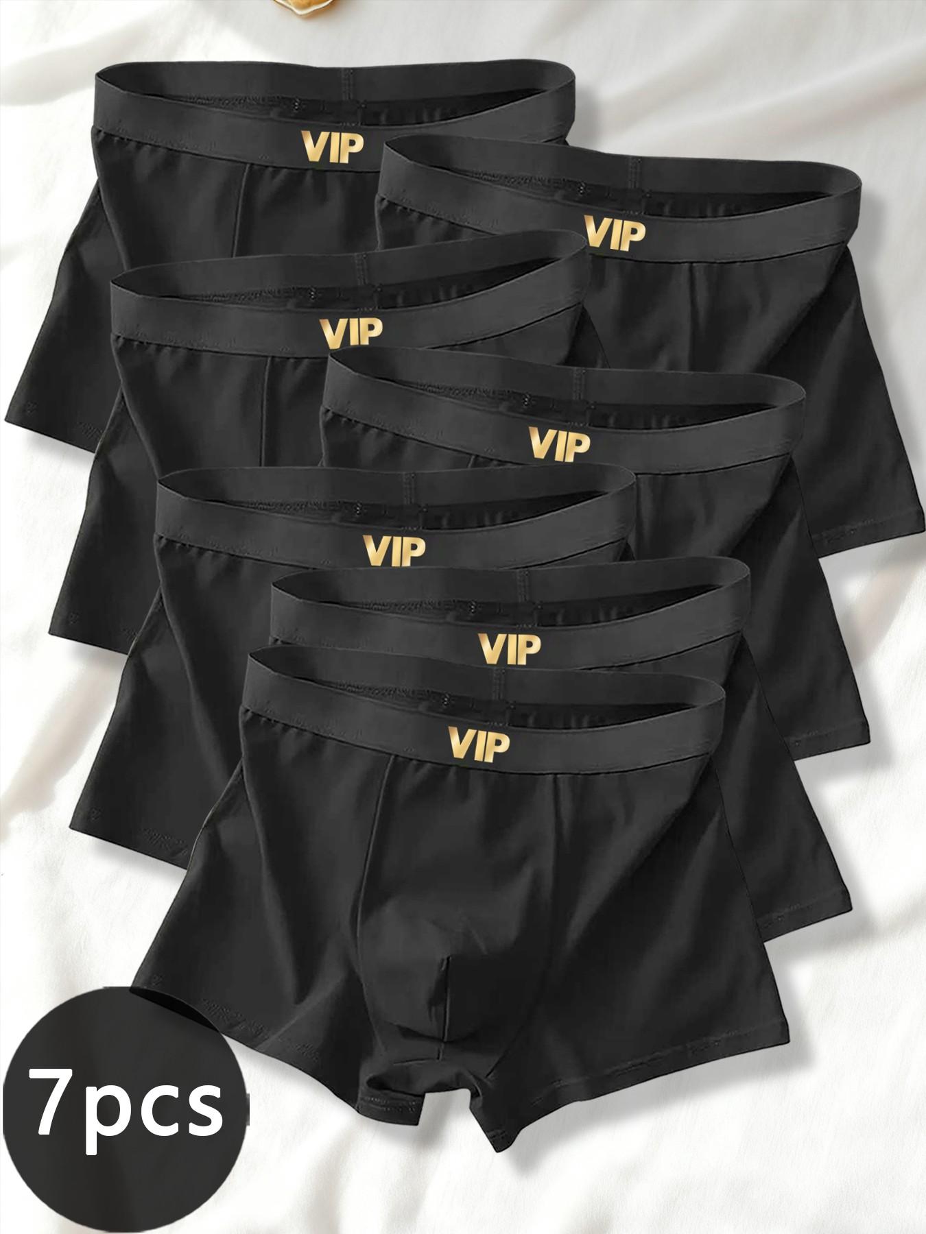 Men's underwear with VIP stylish waistband design, basic black style, comfortable and sweat-resistant, suitable for home, sports and daily wear