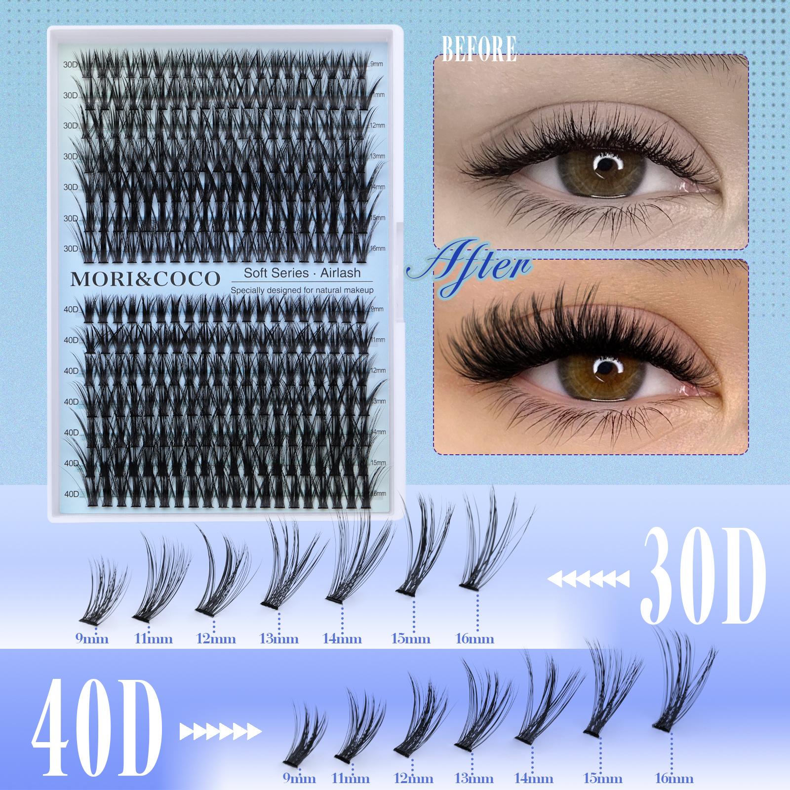 MORI&COCO  DlY Lash Extension Kit Natural Volume Lash Clusters Kit Beginner Friendly Lash