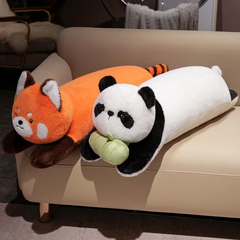 Kawaii Panda Red Panda Long Throw Pillow Soft Soothing Huggable Pillow Back Pillow Nice Sleeping Companion Cute Room Decor