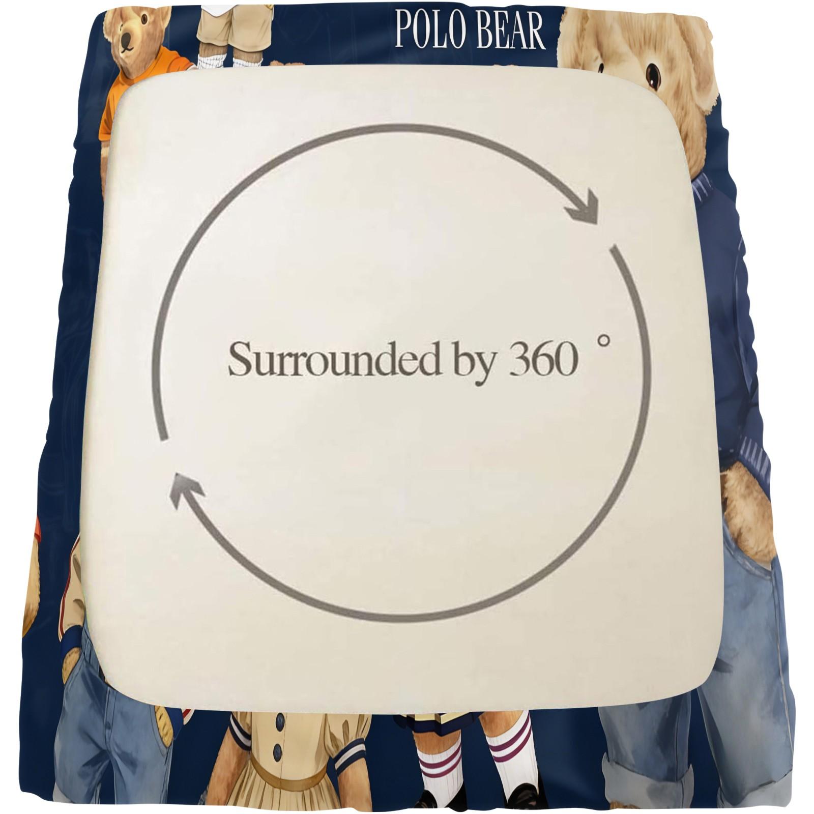 Teddy Bear Pattern Bed Sheet, Comfortable Printed Pattern, Includes 1 Bed Sheet and 2 Pillowcases, Comfortable Bedding, Non slip Dust Cover Suitable for Bedroom and Guest Room, Suitable as a Gift for Children or Adults