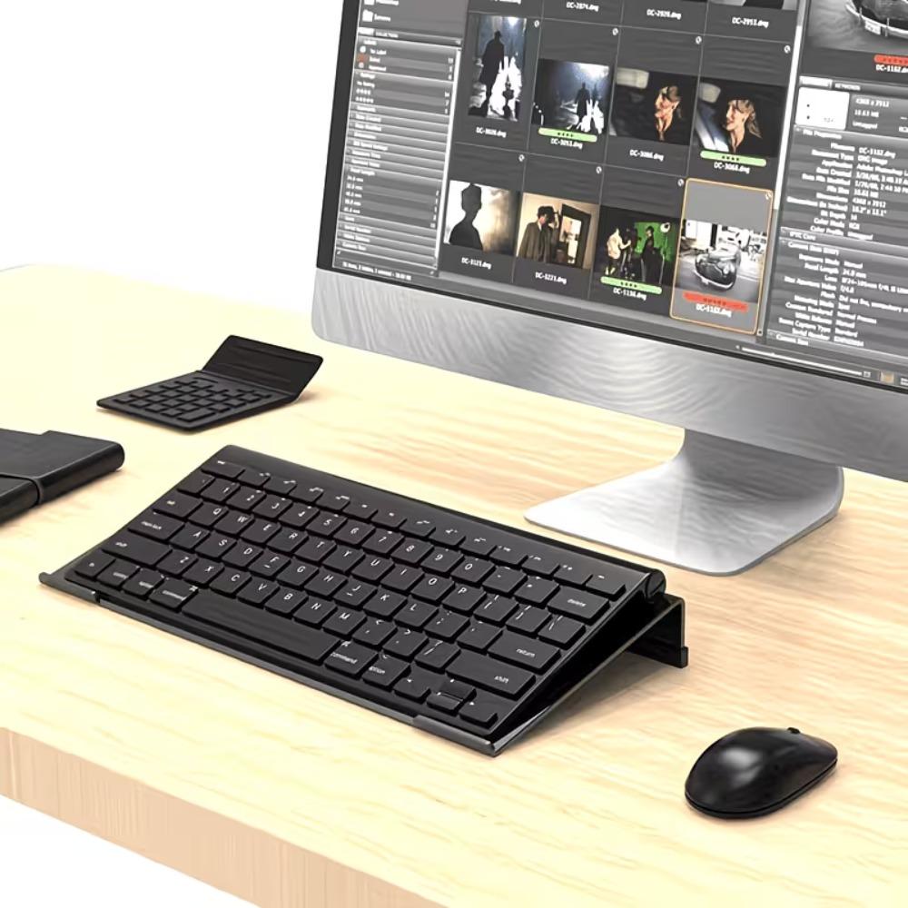 Computer Keyboard Holder Desktop Computer Keyboard Holder, Tilt Keyboard Holder, Clear Acrylic Keyboard Tray Holder for Simple Ergonomic Typing and Work From Home Upgrade