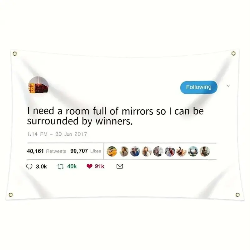 "Room Full Of Winners" Light Cotton Linen Cloth Tapestry Flag - 3x5ft (90x150cm), 1-Count Hanging Banner Decor for Bedroom, Party Background, Bedroom Accessories Ornaments,sohochic