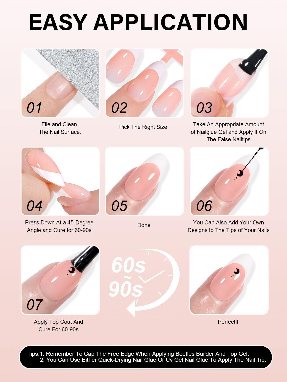 Aillsa Short Oval French Tip Press on Nails - 180pcs Classic Nude/White Full Cover Soft Gel Nail Tips Natural False Nails 15 sizes Easy to Wear Soak Off Acrylic press Nails Extensions Reusable & Comfortable Fit DIY Nail Art at home Beauty Products