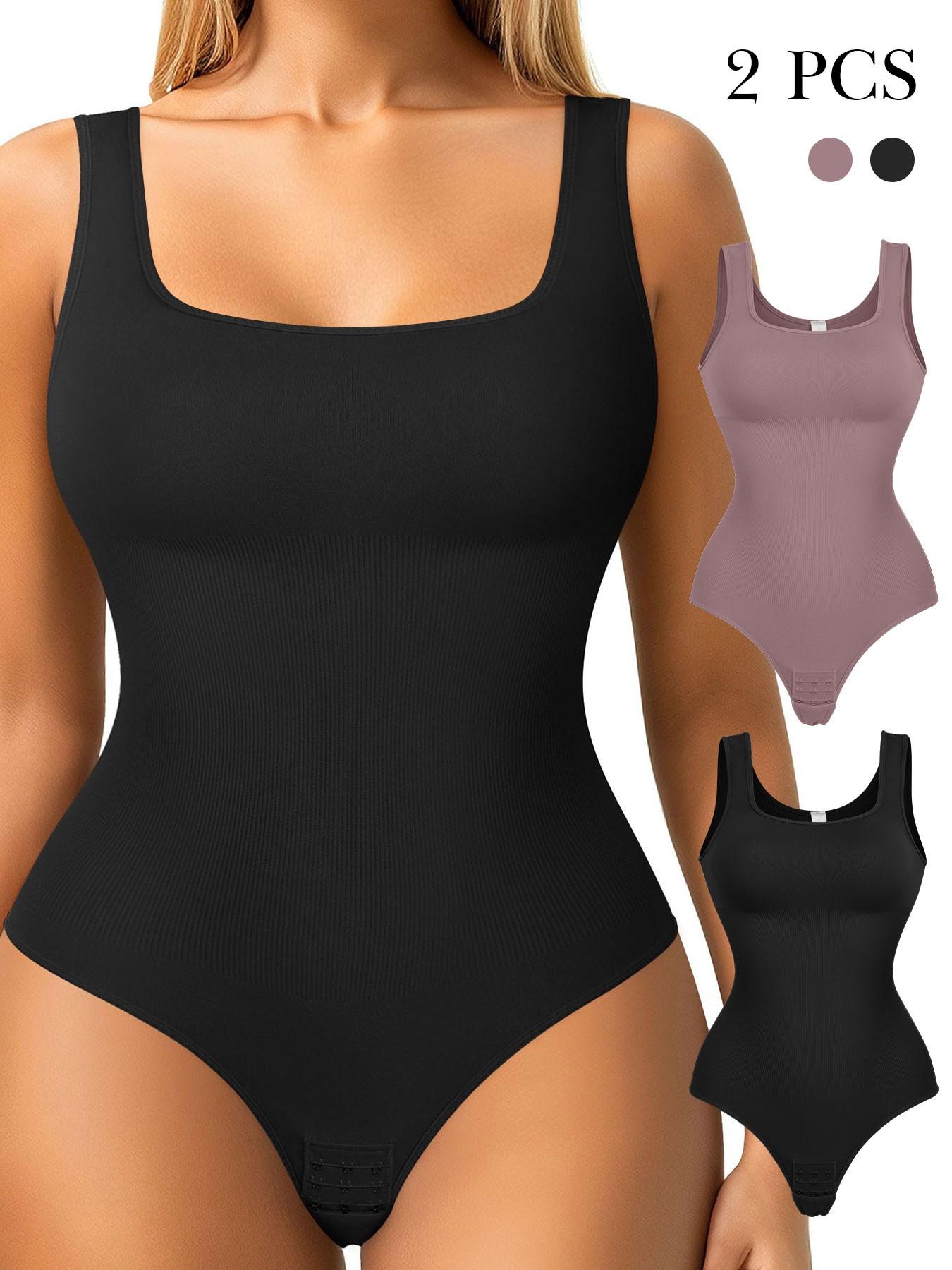 Women's Shapewear Bodysuit, Compress Shapewear, Waist Abdomen Ribbed Strengthening, Wide Shoulder Straps, Chest Support, Belly Control, All Seasons
