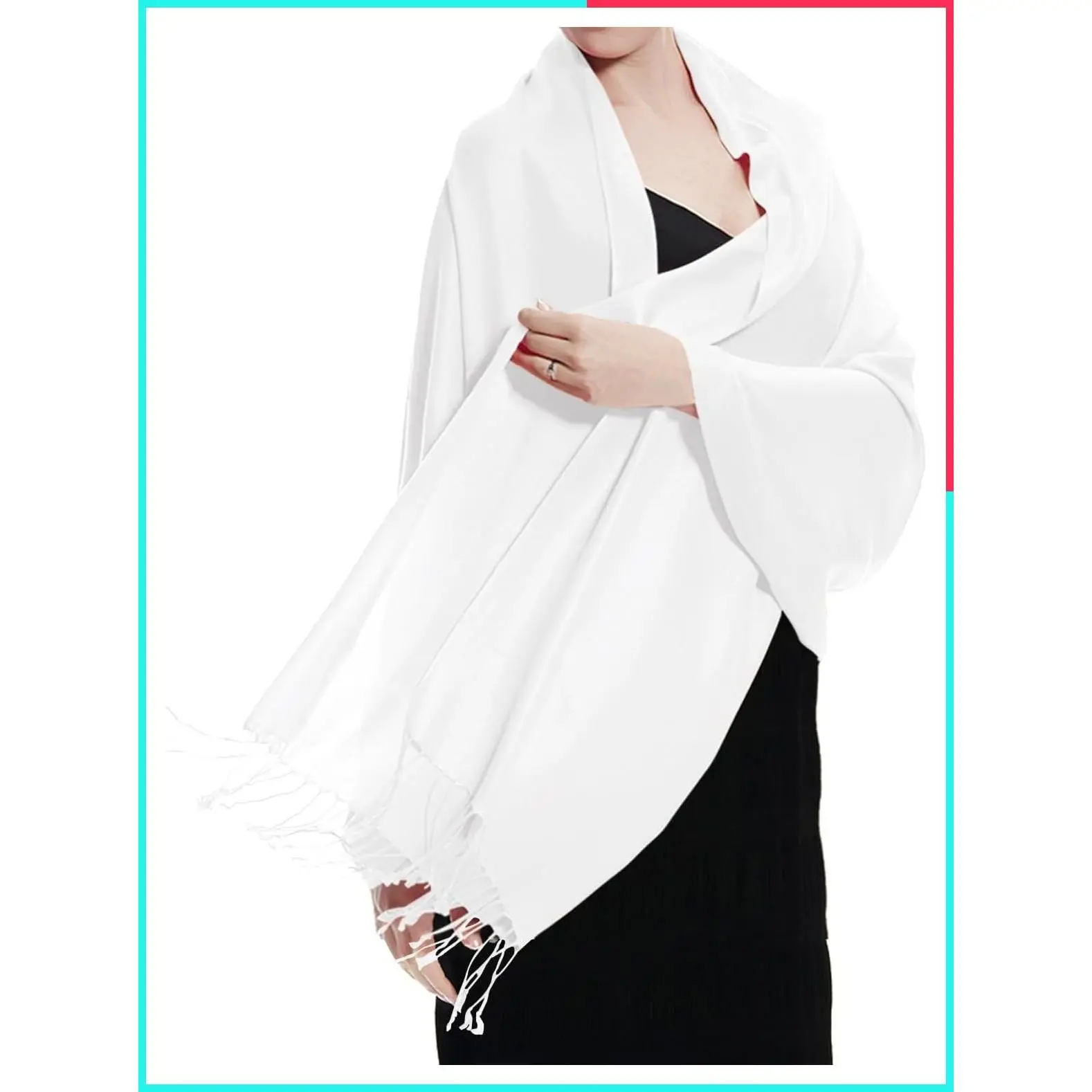 Women's Pashmina Shawls and Wraps for Evening Dresses, Soft Large Long Scarf for Weddings, Bride and Bridesmaid Gifts