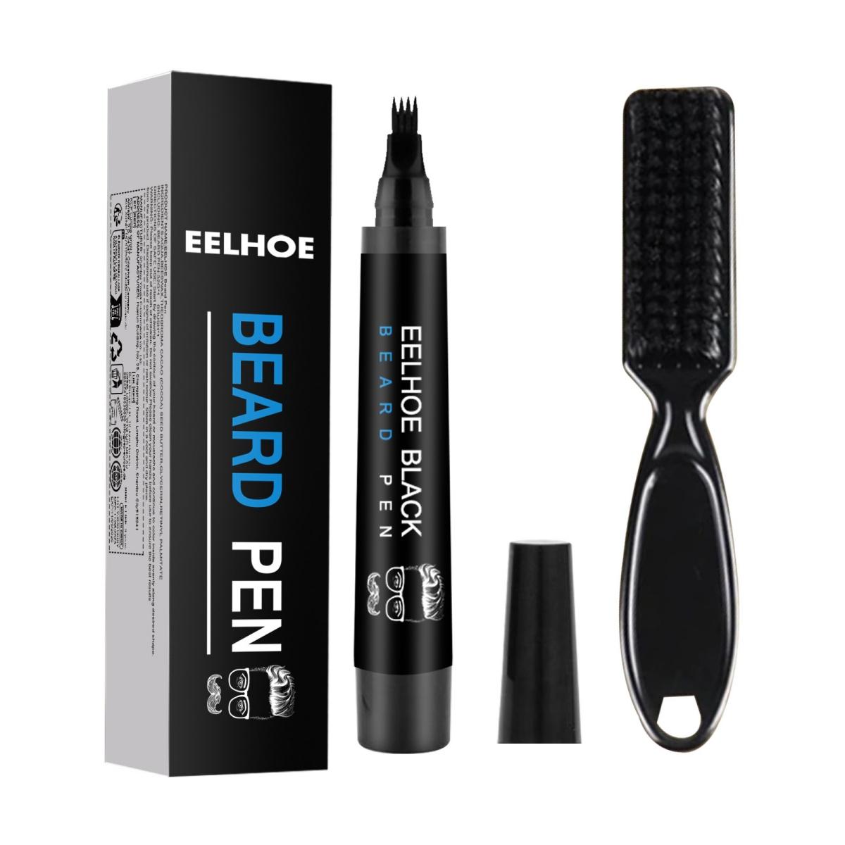 4-Tip Liquid Pen for Beard & Eyebrow-Water-Resistant, Natural-Looking, and Long-Lasting