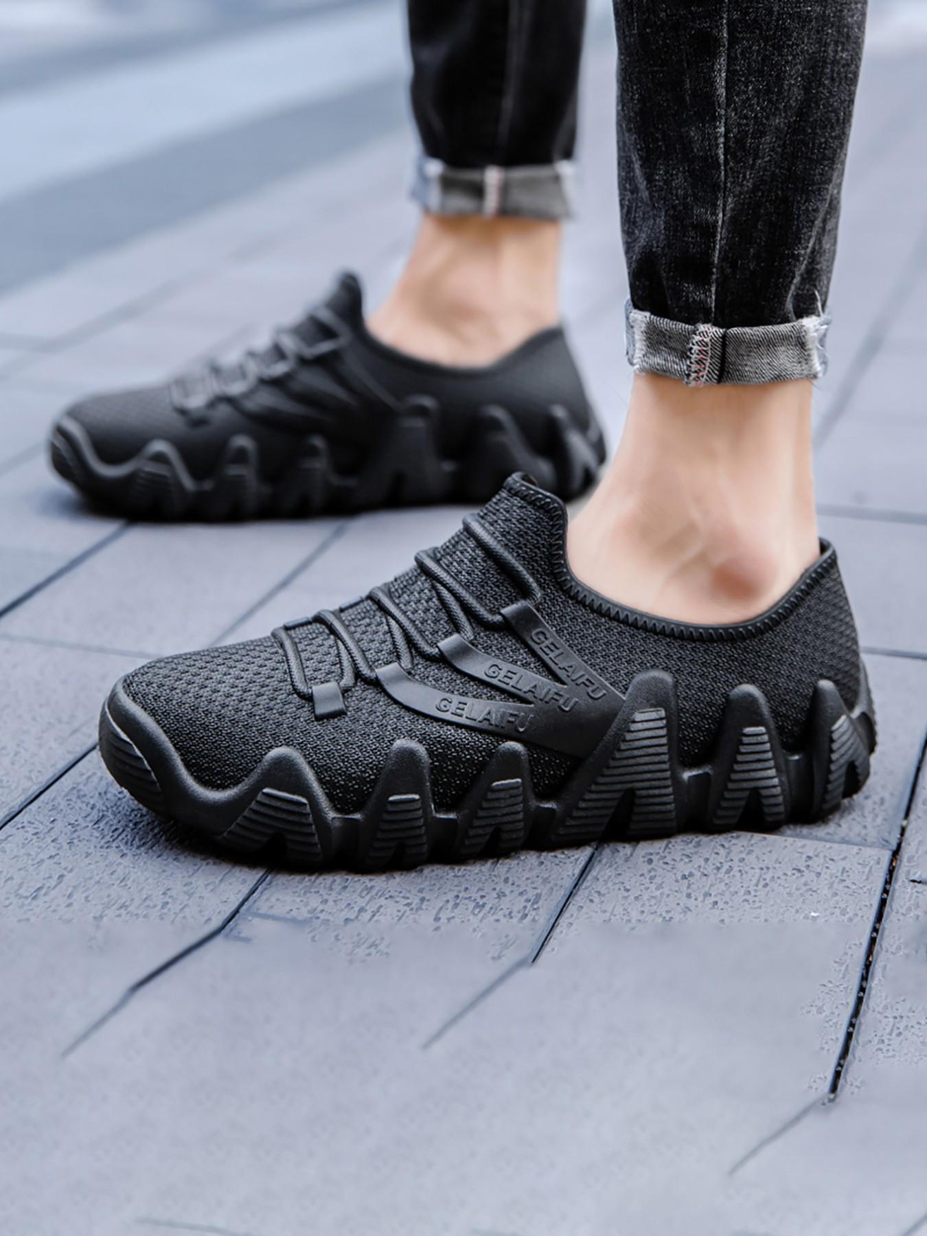 2026 Spring Summer New 39-45 Size Octopus Sole Flyknit Sports Shoes, Mustard Breathable Slip-On Hiking Shoes, Couple Soft Bottom Durable Climbing Casual Shoes