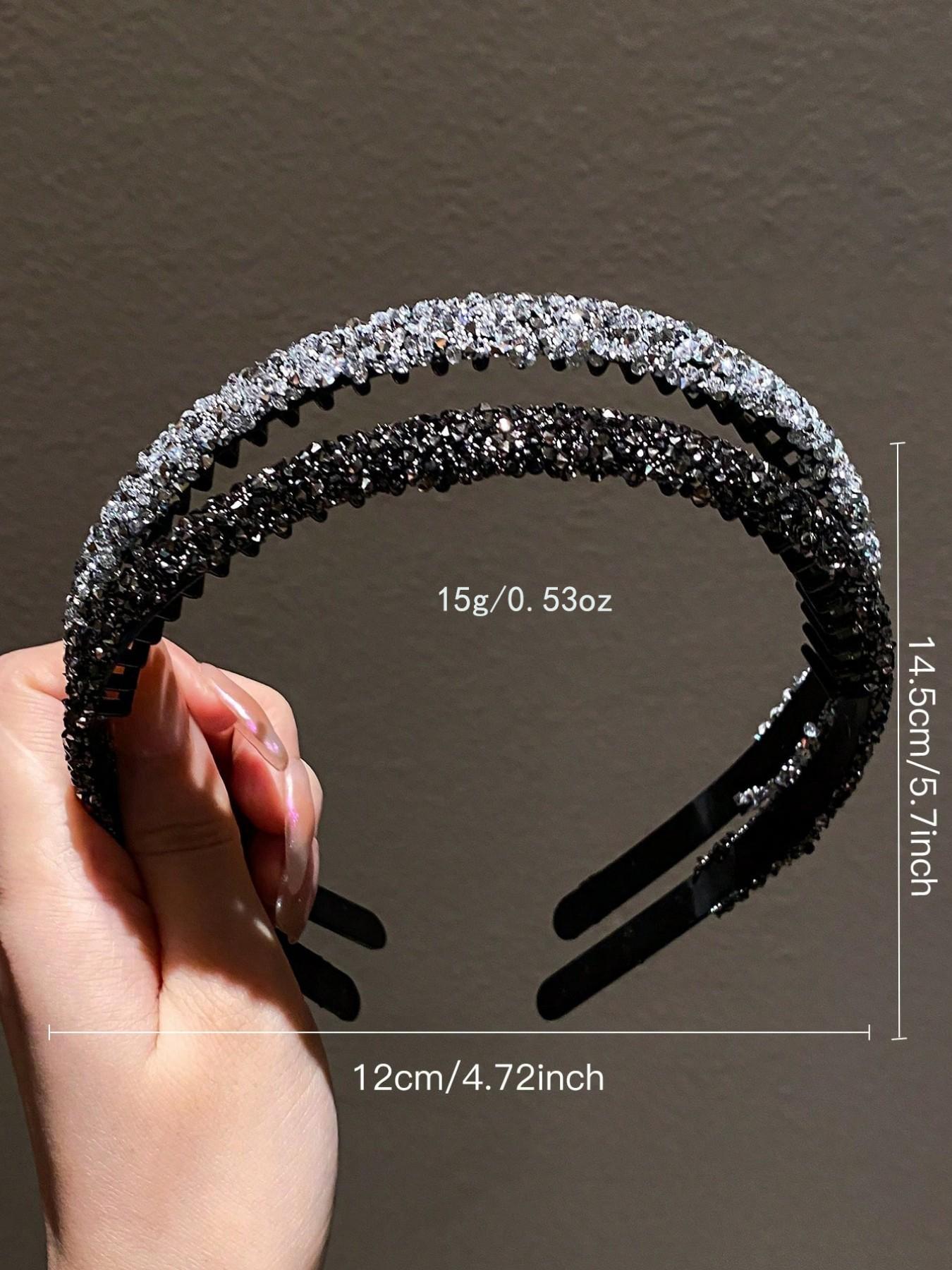 4pcs Women's Versatile Colorful Crystal Rhinestone Hair Hoops, Simple Anti-Slip Hair Accessories For Daily Use, Suitable For Washing Face, Makeup, And Travel Headbands ,Hairband For Women Headband Set