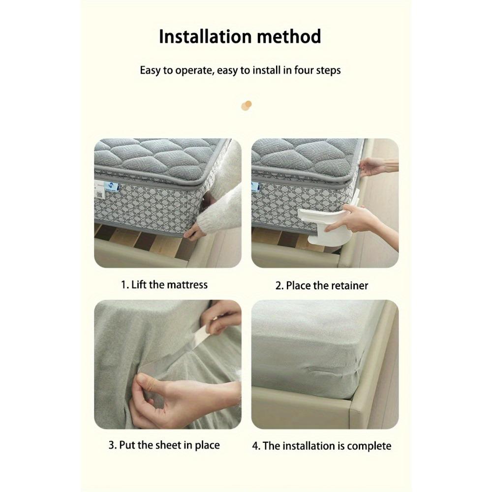 4-piece thickened bed sheet clips - multi-functional bed sheet fasteners, Bed Sheet Straps suitable for beds, bed sheets and pet protection (compatible with single/double beds) Bed Sheet Grippers