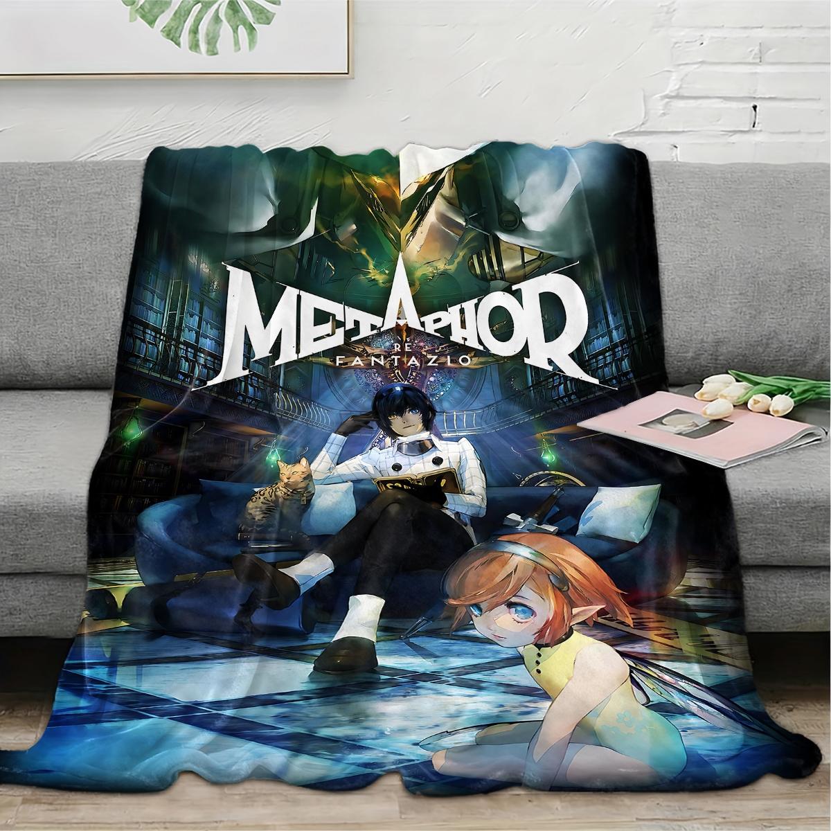 Metaphor ReFantazio creativity  flannel blanket, exclusive gift for home, office, camping travel, personalized pattern design, modern style, soft texture