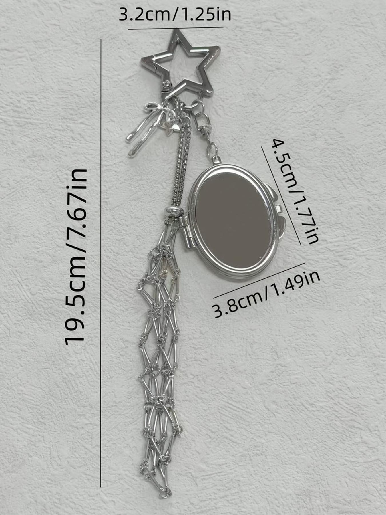 Creative Butterfly Heart Mirror Mesh Keychain, Cute Plain Design, Perfect for Handbags & Backpacks, Ideal Gift for All Seasons