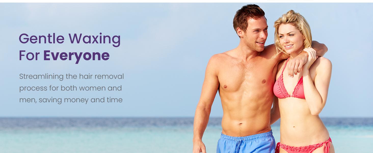 Sunvivi Waxing Kit Brazilian Wax Warmer for Hair Removal with 5 Bag Hard Wax Beads Digital Display Wax Melt Warmer Kit for Women Men Full Body